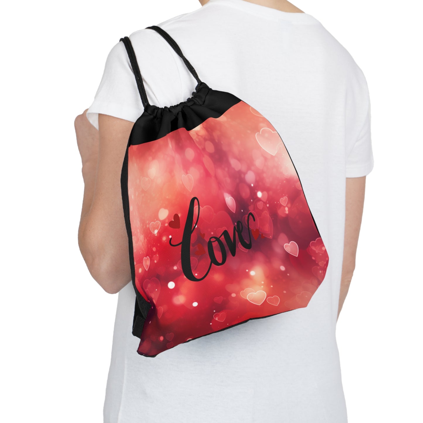 Happy Valentines Day Drawstring Bag