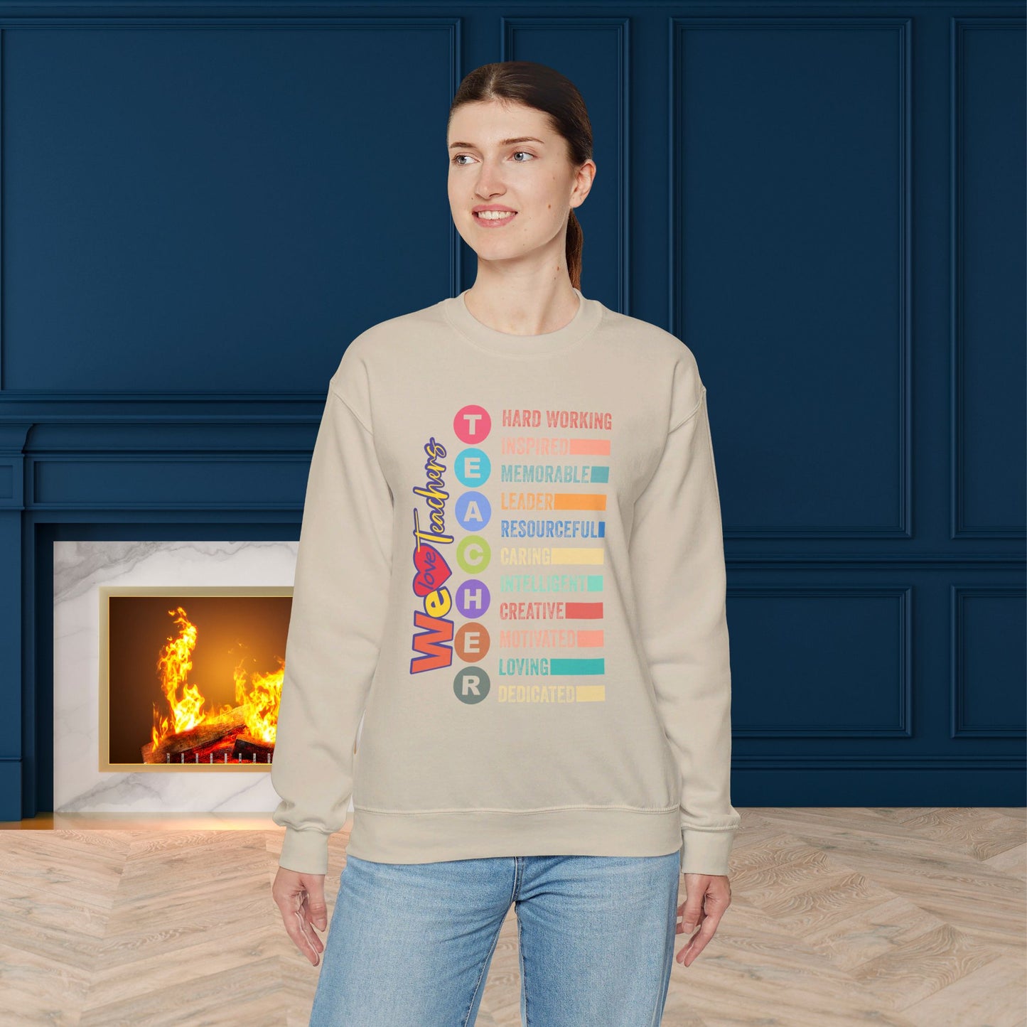 Back To school unisex heavy blend crewneck sweatshirt, We Love Teachers Sweatshirt,Teacher Back To school Sweatshirt. First Day Vibes Sweatshirt.