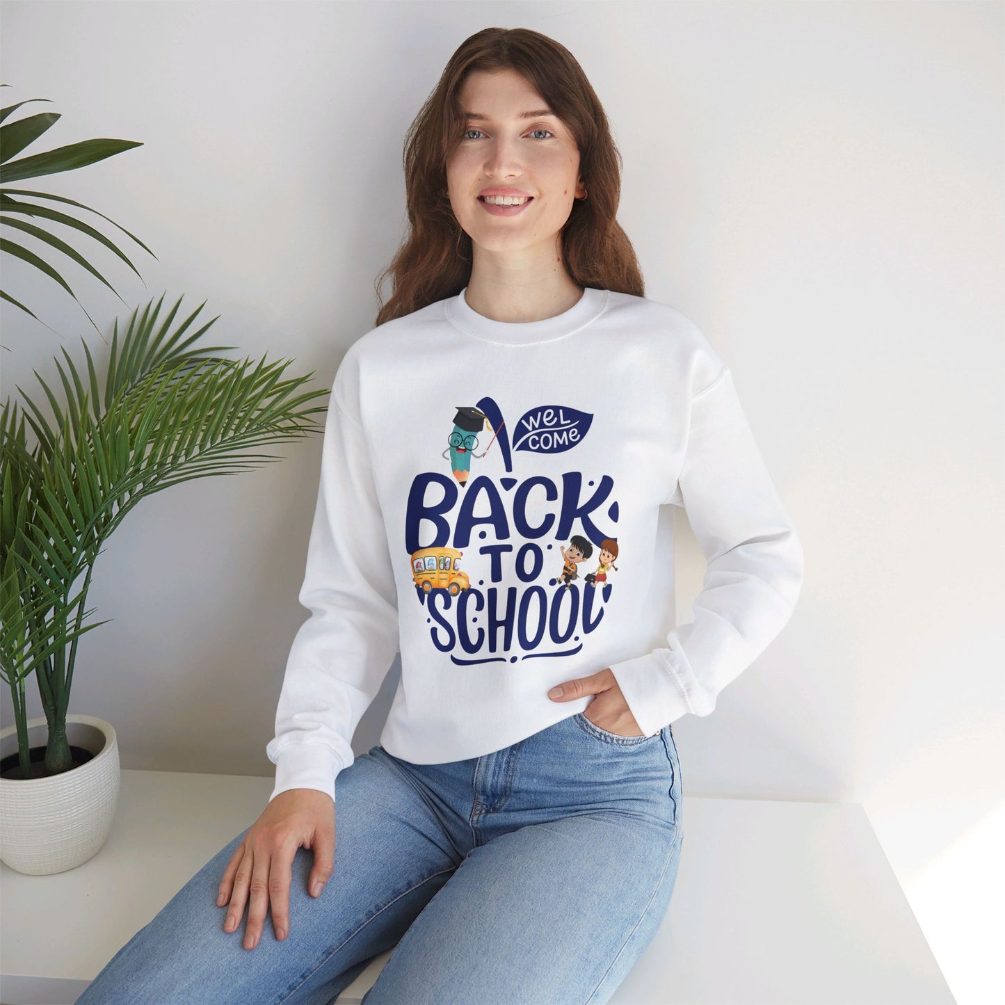 Back To school unisex heavy blend crewneck sweatshirt, We Love Teachers Sweatshirt,Teacher Back To school Sweatshirt. First Day Vibes Sweatshirt.