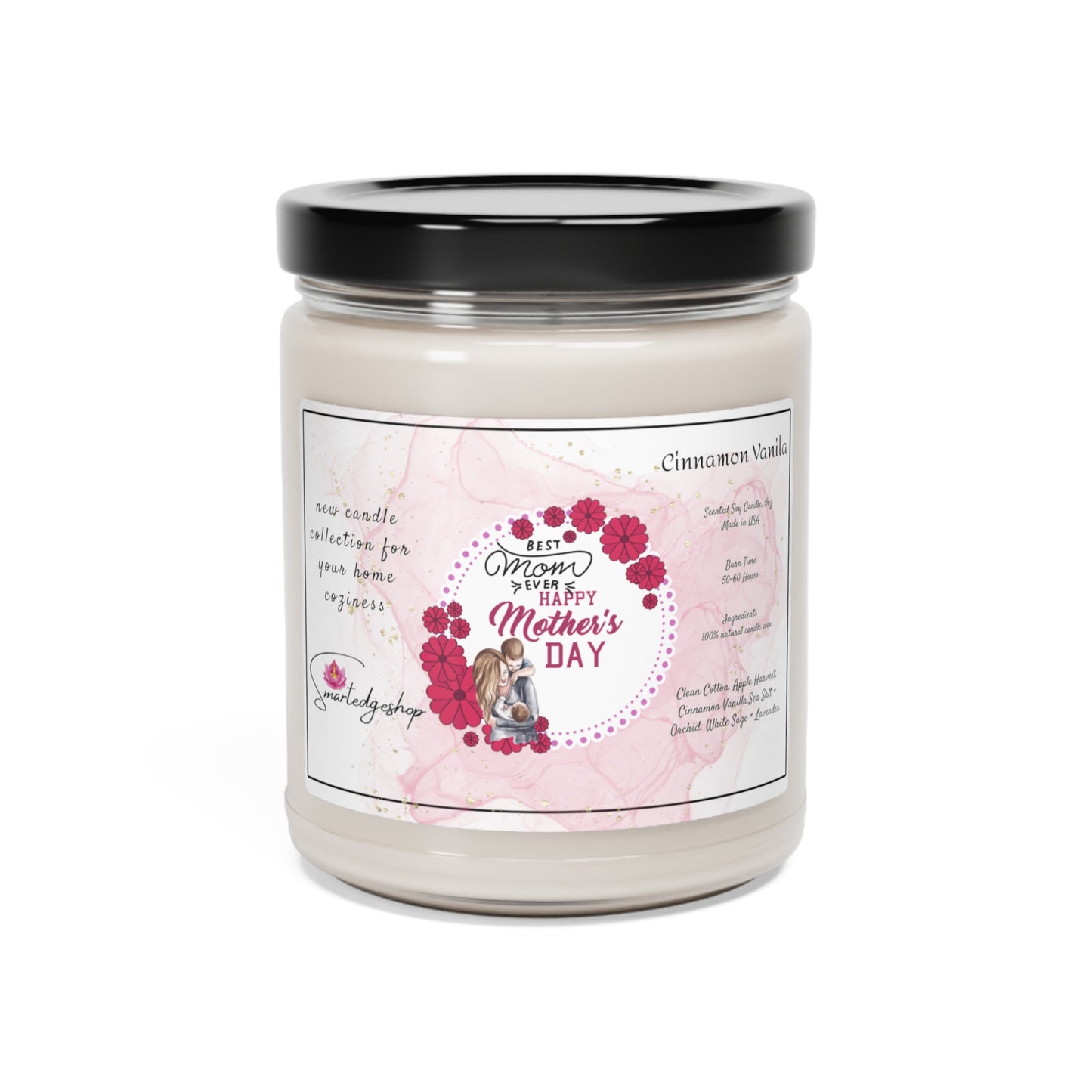 Happy Mother's Day Scented Soy Candle, 9oz, Gift for mom.