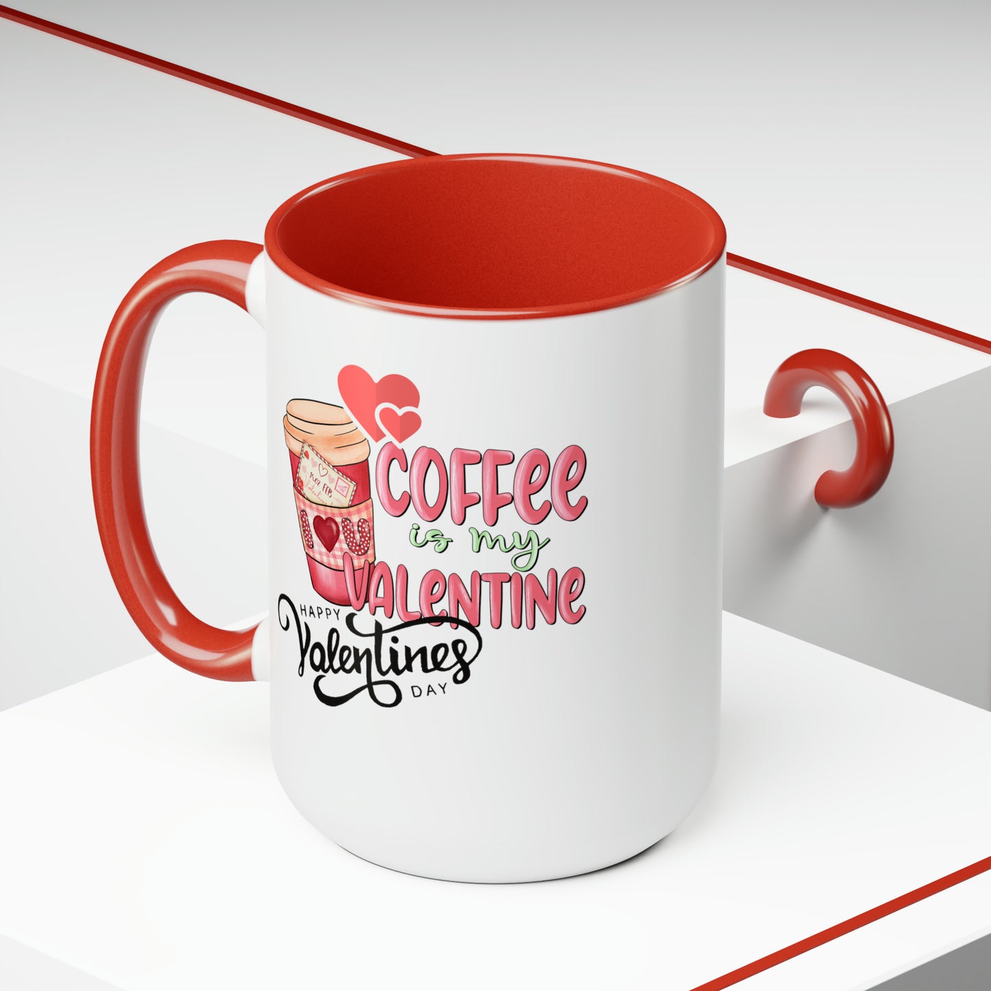 Happy valentines day Two-Tone Coffee Mugs, 15oz