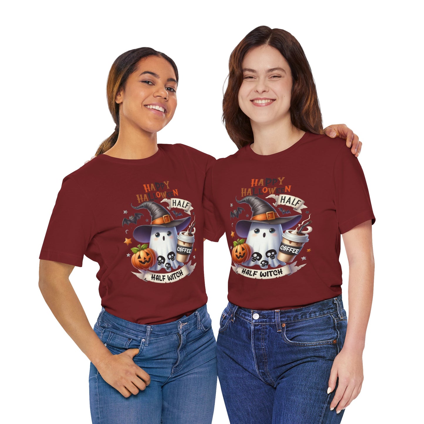 Half Coffee Half Witch T-shirt, Happy Halloween T-shirt, Trick Or Treat T-shirt, Halloween T-shirt, Cool Halloween T-shirt, Spooky T-shirt,