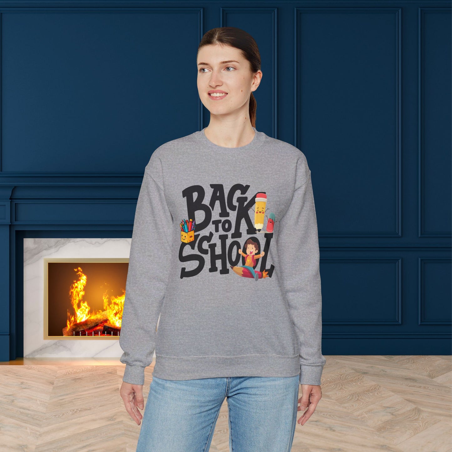Back To school unisex heavy blend crewneck sweatshirt, We Love Teachers Sweatshirt,Teacher Back To school Sweatshirt. First Day Vibes Sweatshirt.