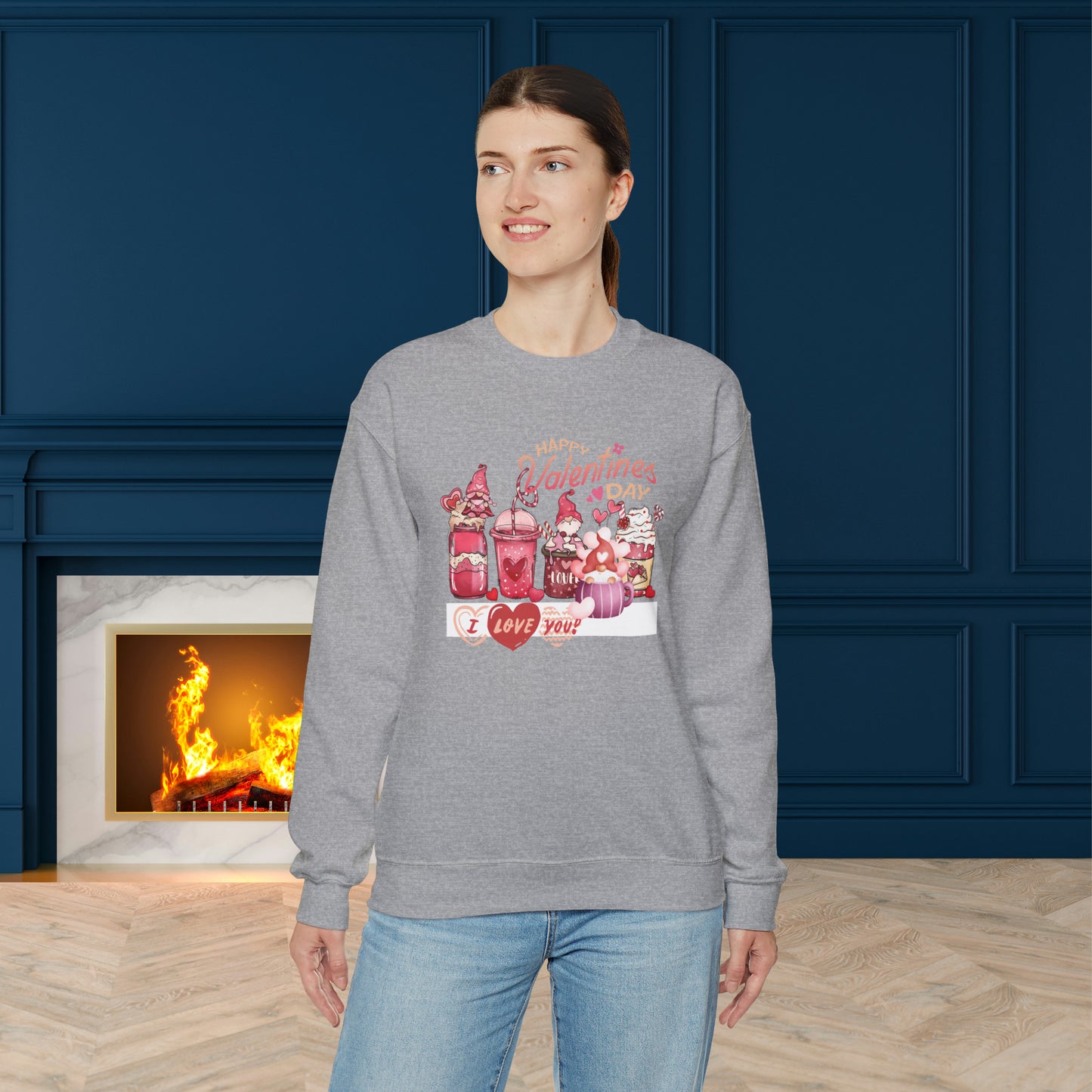 Happy valentines day Unisex Heavy Blend™ Crewneck Sweatshirt