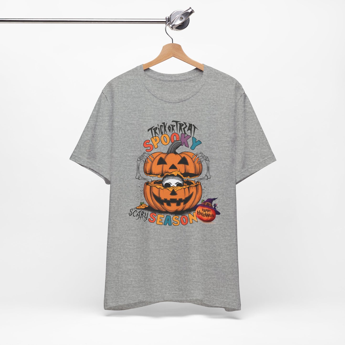 Spooky Scary Season T-shirt, Happy Halloween Skeleton T-shirt, Happy Halloween T-shirt, Trick Or Treat T-shirt, Halloween T-shirt, Cool Halloween T-shirt, Spooky T-shirt,