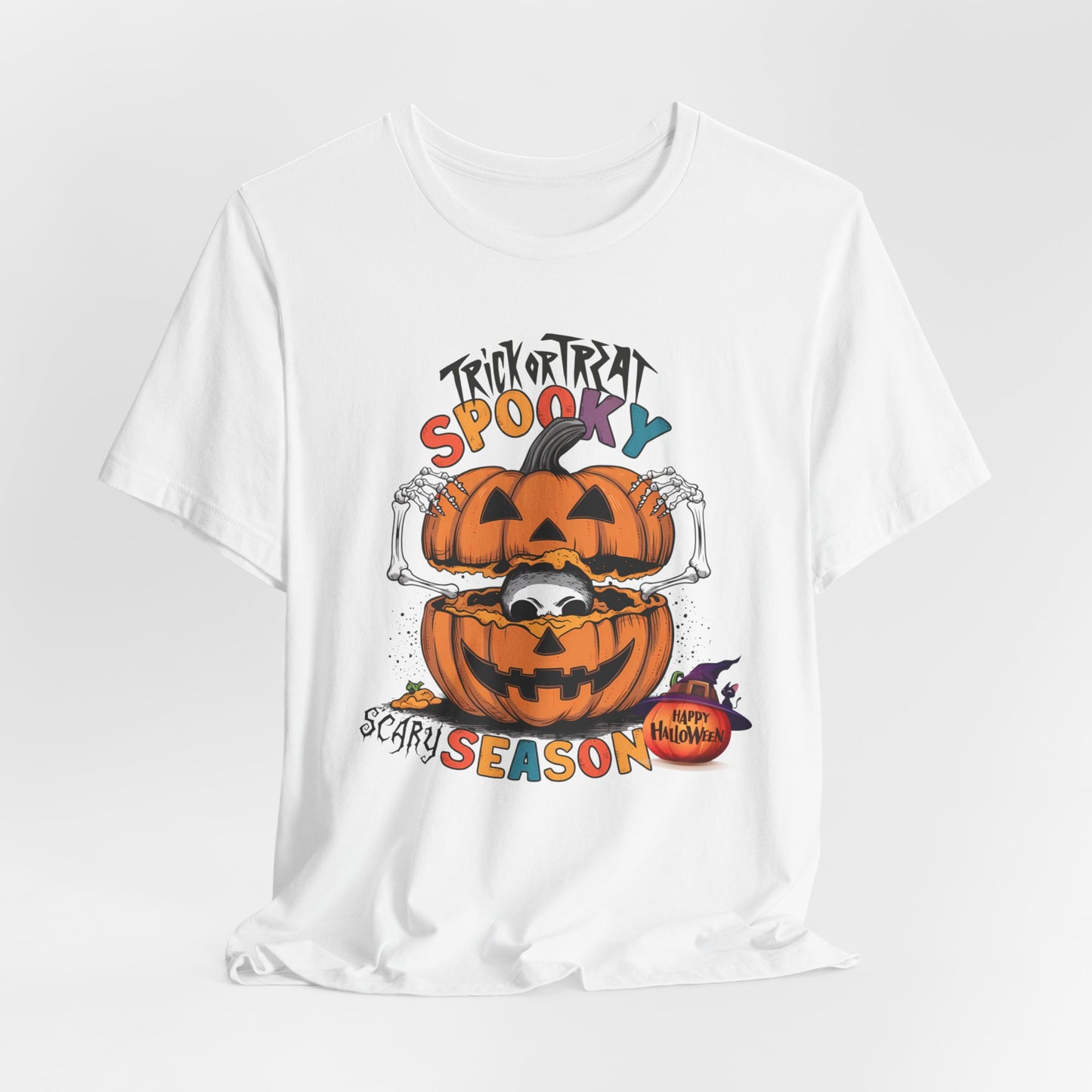 Spooky Scary Season T-shirt, Happy Halloween Skeleton T-shirt, Happy Halloween T-shirt, Trick Or Treat T-shirt, Halloween T-shirt, Cool Halloween T-shirt, Spooky T-shirt,
