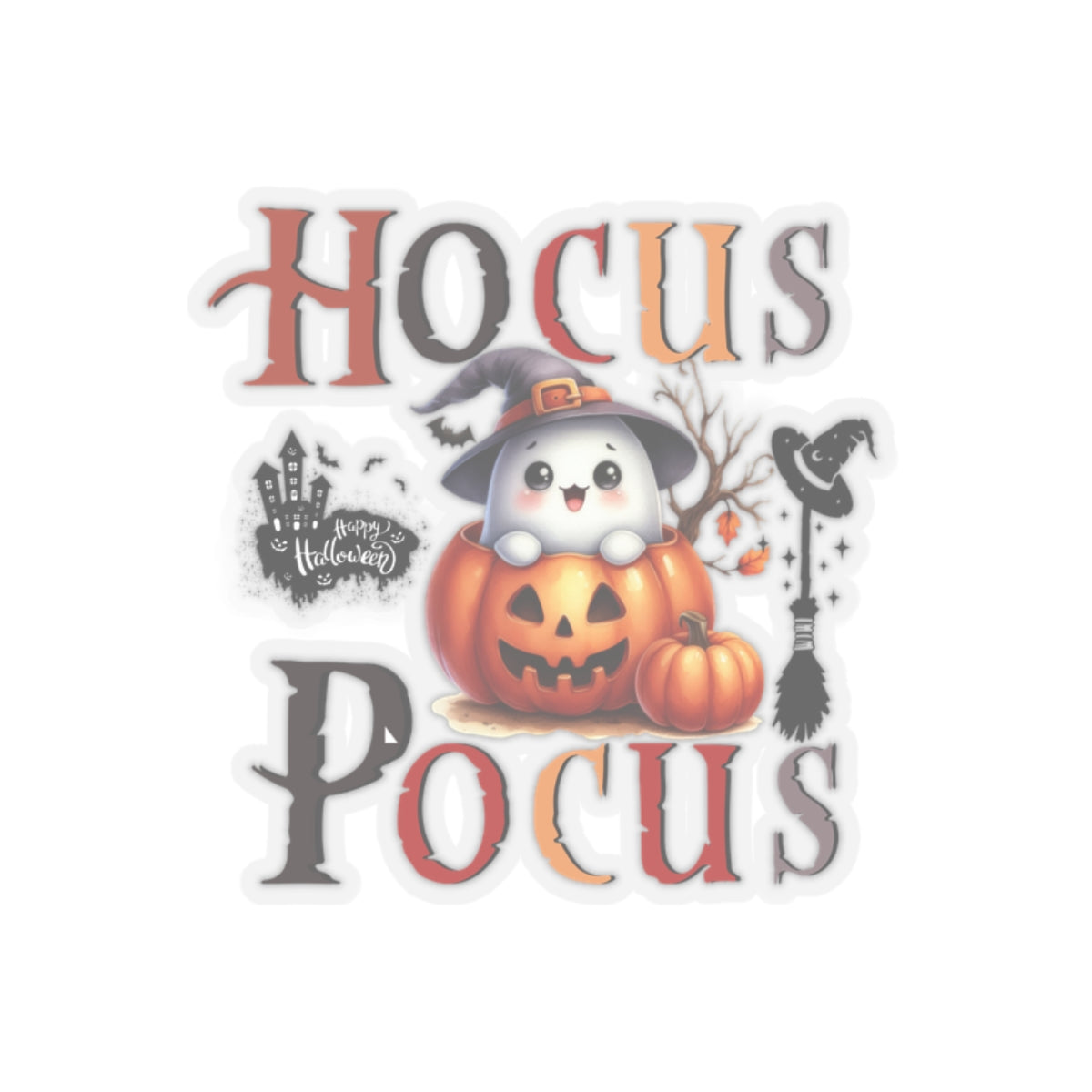Hocus Pocus Halloween Kiss-Cut Stickers, Spooky Vibes Happy Halloween Kiss-Cut Stickers, Happy Halloween Kiss-Cut Stickers, Spooky Season Kiss-Cut Stickers, Trick Or Treat Halloween Kiss-Cut Stickers.