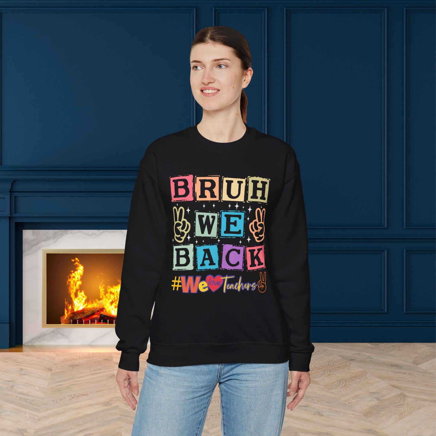Back To school unisex heavy blend crewneck sweatshirt, We Love Teachers Sweatshirt,Teacher Back To school Sweatshirt. First Day Vibes Sweatshirt.