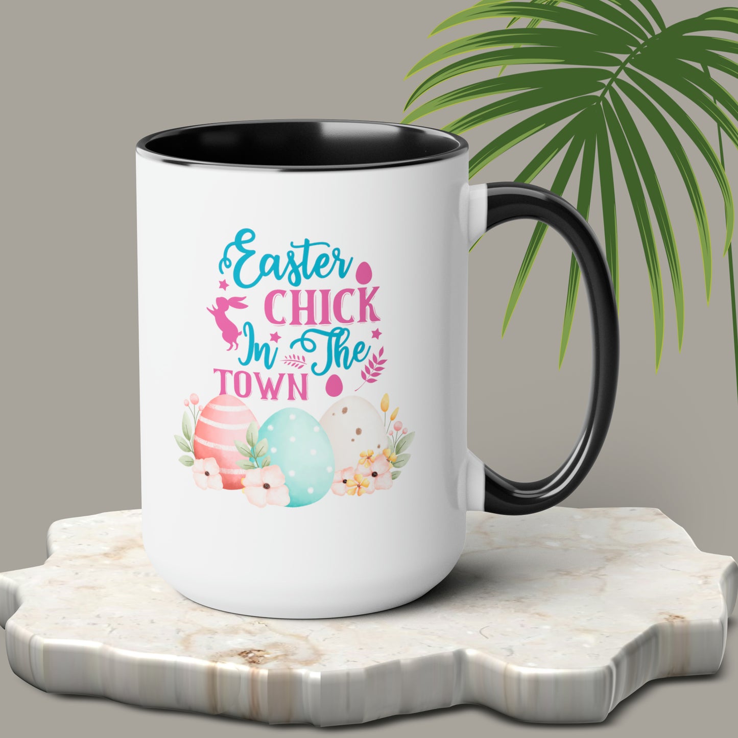Happy Easter Two-Tone Coffee Mugs, 15oz