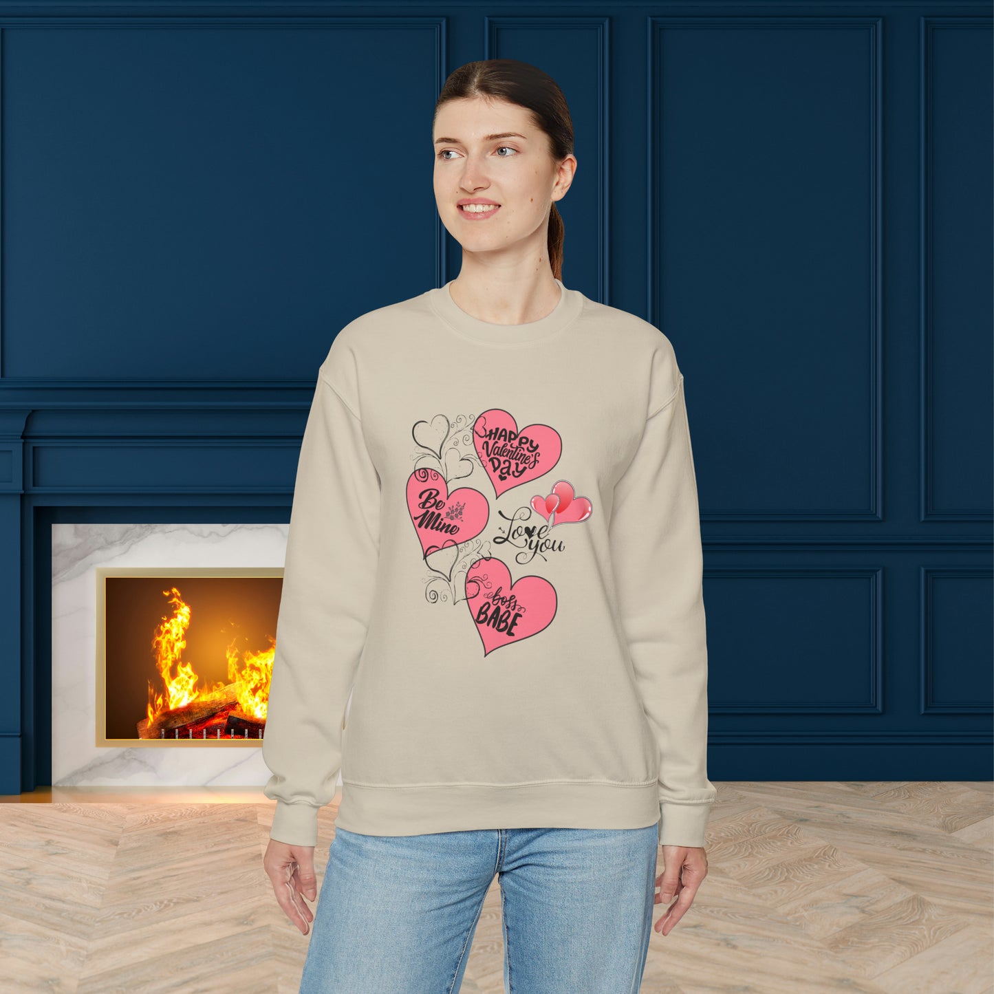 Happy valentines day Unisex Heavy Blend™ Crewneck Sweatshirt