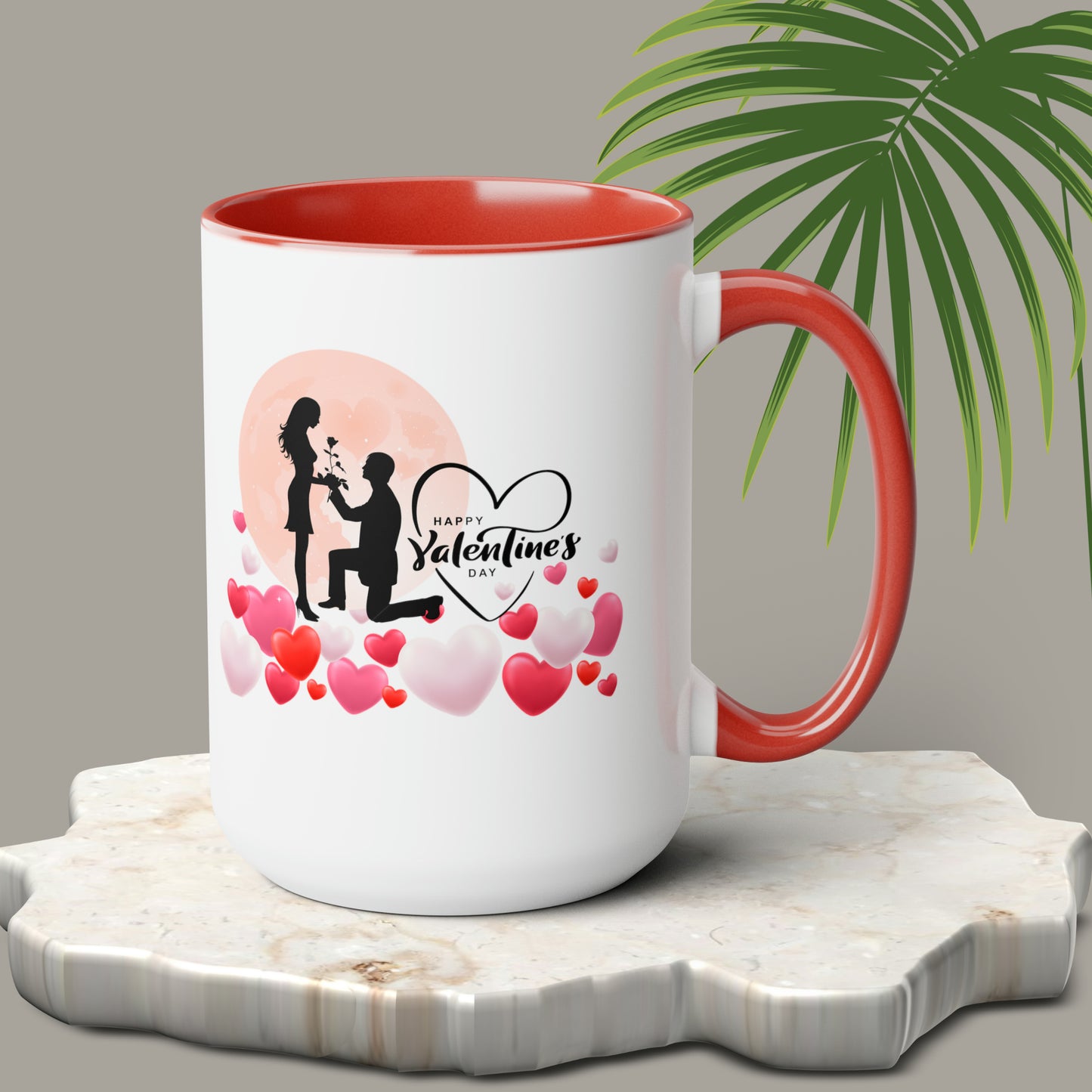Happy valentines day Two-Tone Coffee Mugs, 15oz