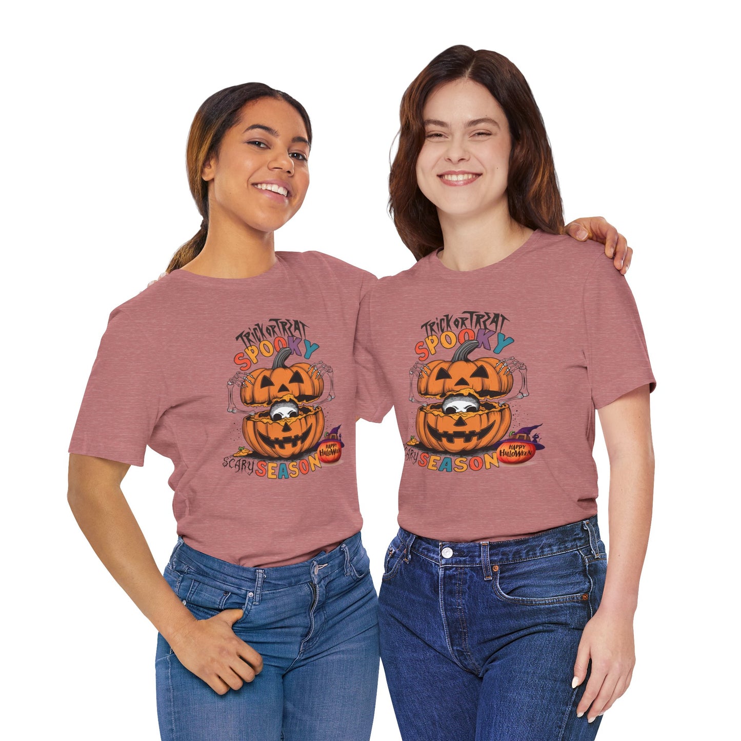 Spooky Scary Season T-shirt, Happy Halloween Skeleton T-shirt, Happy Halloween T-shirt, Trick Or Treat T-shirt, Halloween T-shirt, Cool Halloween T-shirt, Spooky T-shirt,
