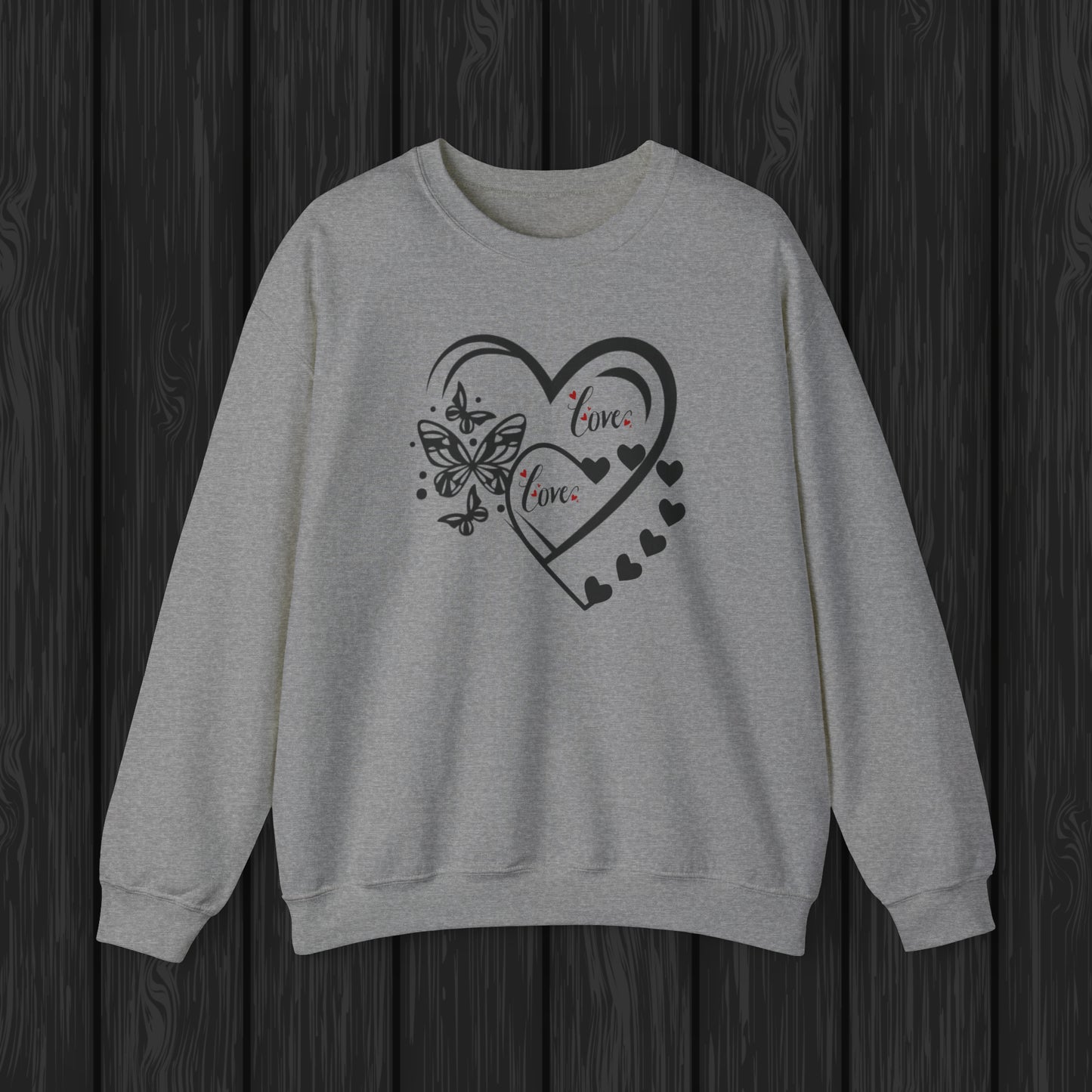 Happy valentines day butterfly heart shape Unisex Heavy Blend™ Crewneck Sweatshirt