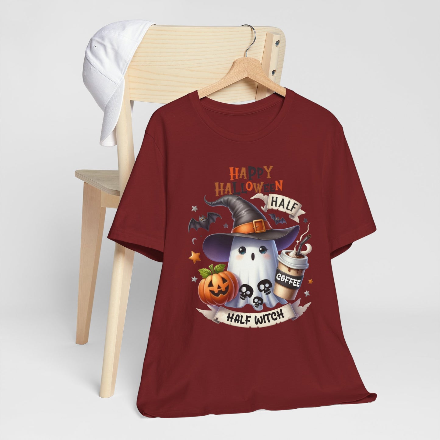 Half Coffee Half Witch T-shirt, Happy Halloween T-shirt, Trick Or Treat T-shirt, Halloween T-shirt, Cool Halloween T-shirt, Spooky T-shirt,