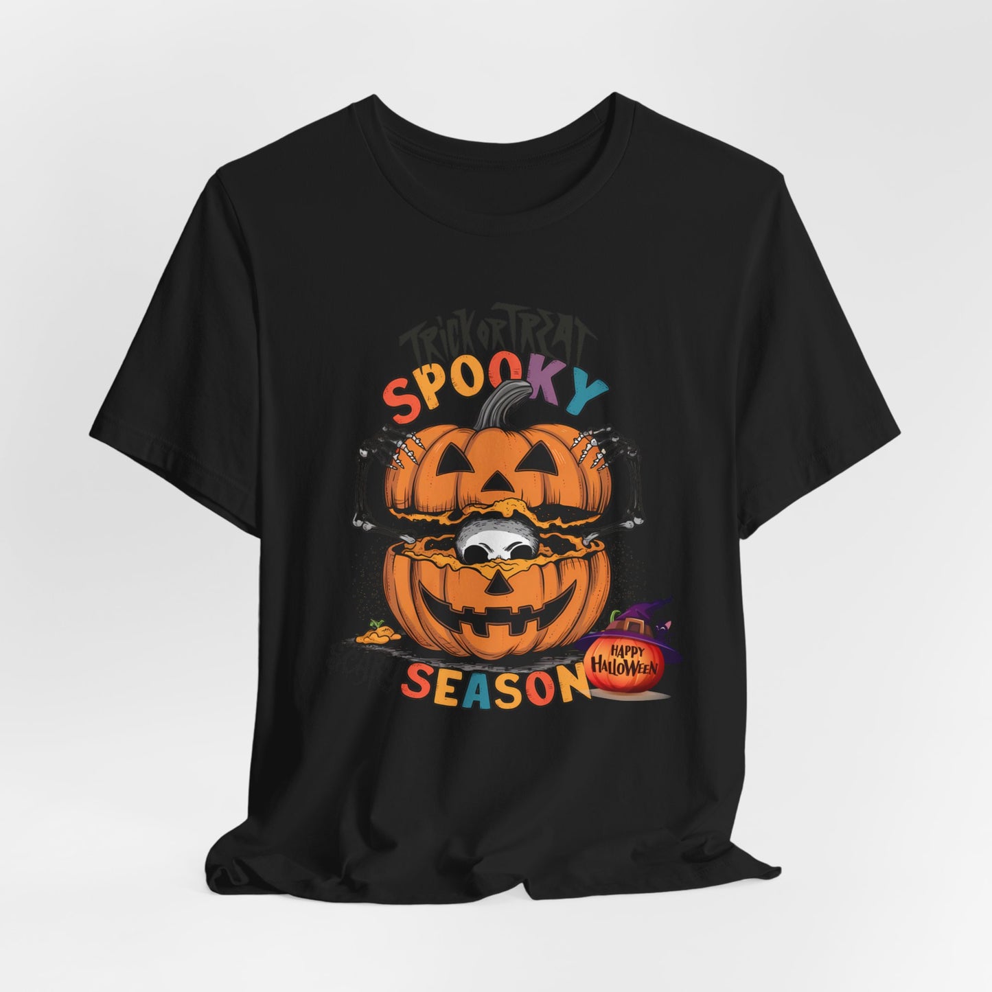 Spooky Scary Season T-shirt, Happy Halloween Skeleton T-shirt, Happy Halloween T-shirt, Trick Or Treat T-shirt, Halloween T-shirt, Cool Halloween T-shirt, Spooky T-shirt,