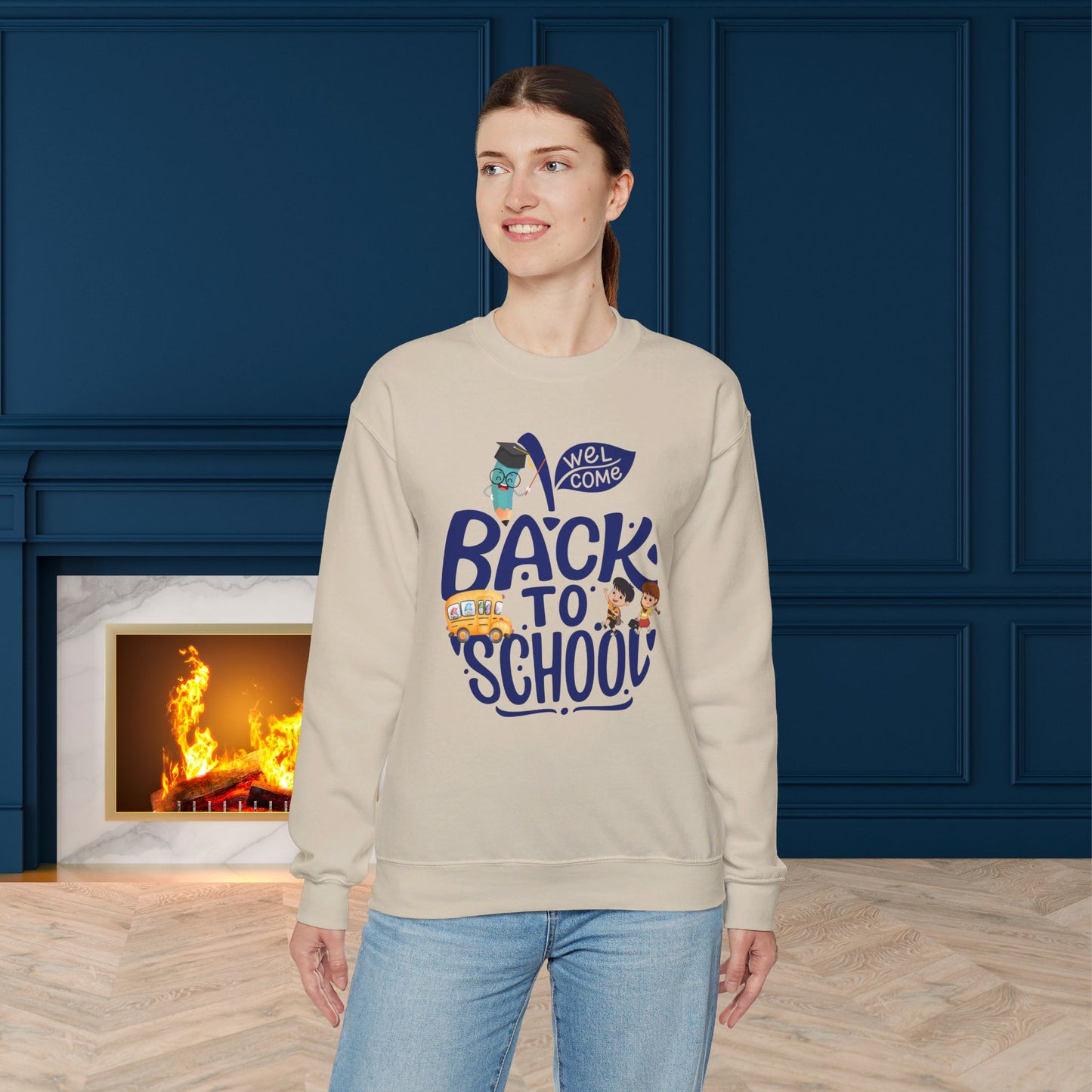Back To school unisex heavy blend crewneck sweatshirt, We Love Teachers Sweatshirt,Teacher Back To school Sweatshirt. First Day Vibes Sweatshirt.
