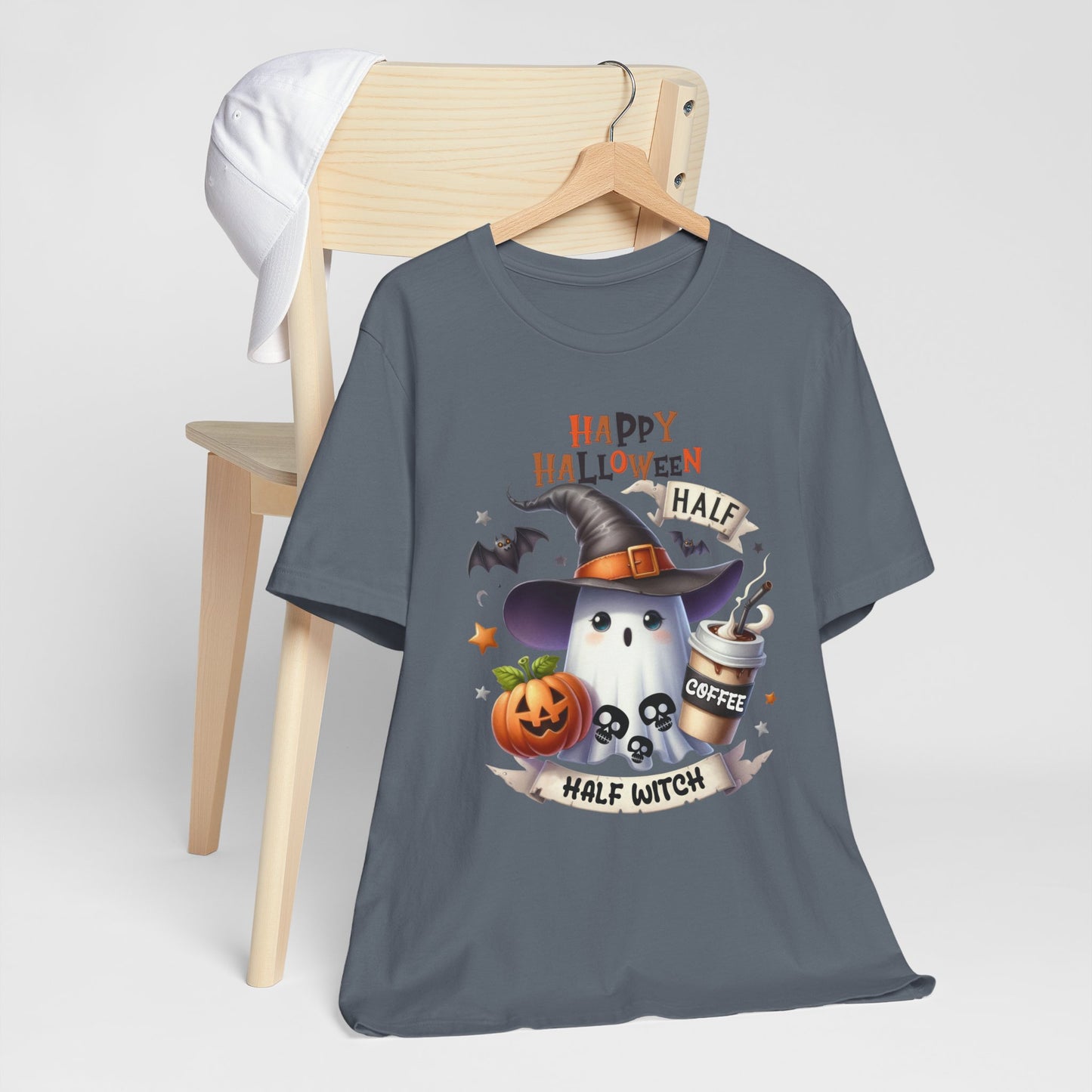 Half Coffee Half Witch T-shirt, Happy Halloween T-shirt, Trick Or Treat T-shirt, Halloween T-shirt, Cool Halloween T-shirt, Spooky T-shirt,