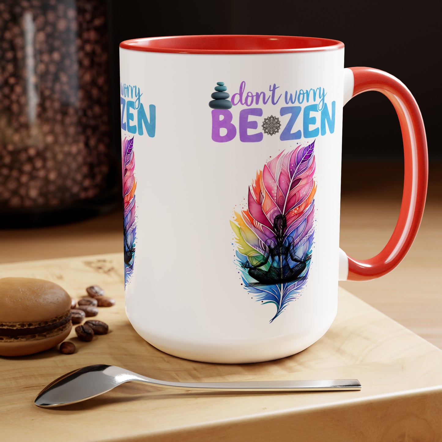 Don't worry Be Zen Yoga Coffee Mug, Cute Yoga Coffee Mug, Yoga lovers Coffee Mug, Yoga Instructor Gift, Gift For Yoga lover, Gift For Yogi.