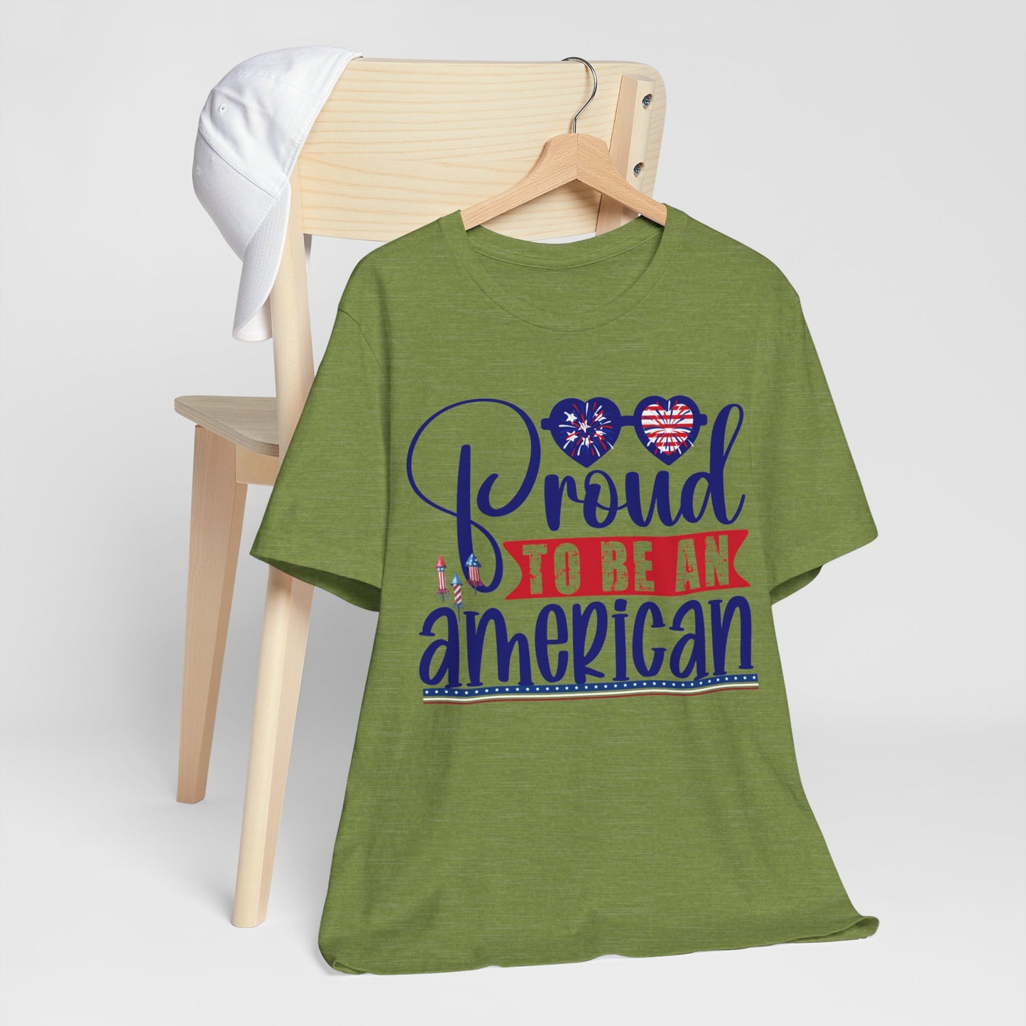 4th of July T-Shirt, Proud To Be An American T-shirt, Fourth of July unisex jersey short sleeve.