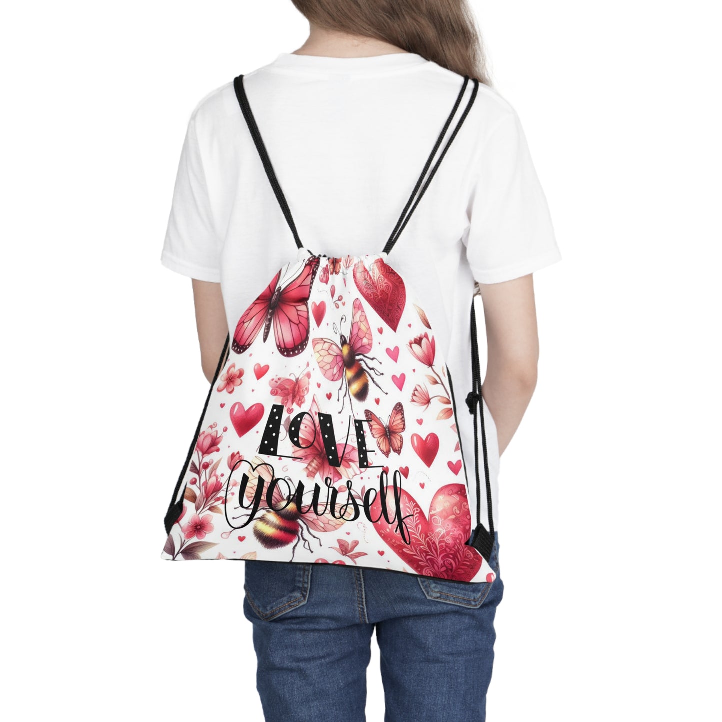 Happy Valentines Day Drawstring Bag