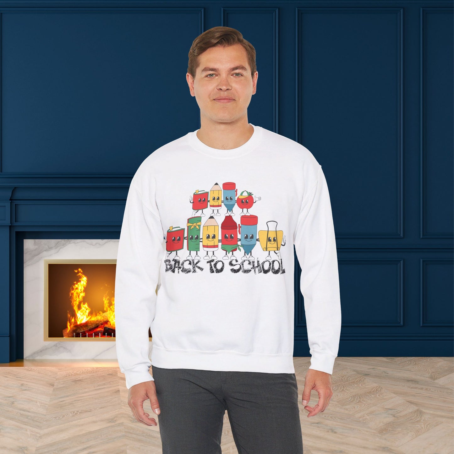 Back To school unisex heavy blend crewneck sweatshirt, We Love Teachers Sweatshirt,Teacher Back To school Sweatshirt. First Day Vibes Sweatshirt.