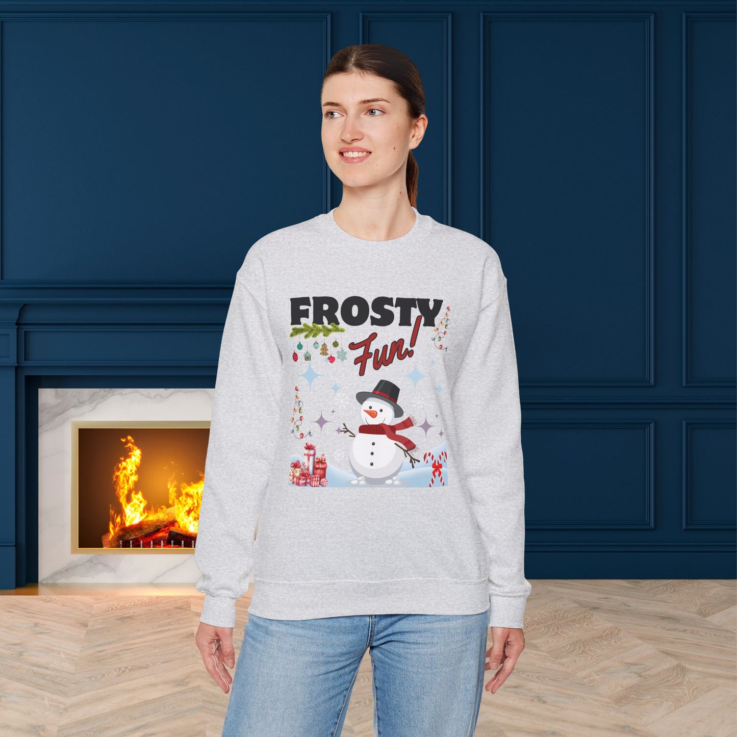 Frosty Fun Christmas Sweatshirt - Unisex Heavy Blend, Merry Christmas, Festive, Christmas Gift, Crewneck, merry Christmas Sweatshirt, Christmas Sweatshirt Christmas Gift, Festive Sweatshirt.