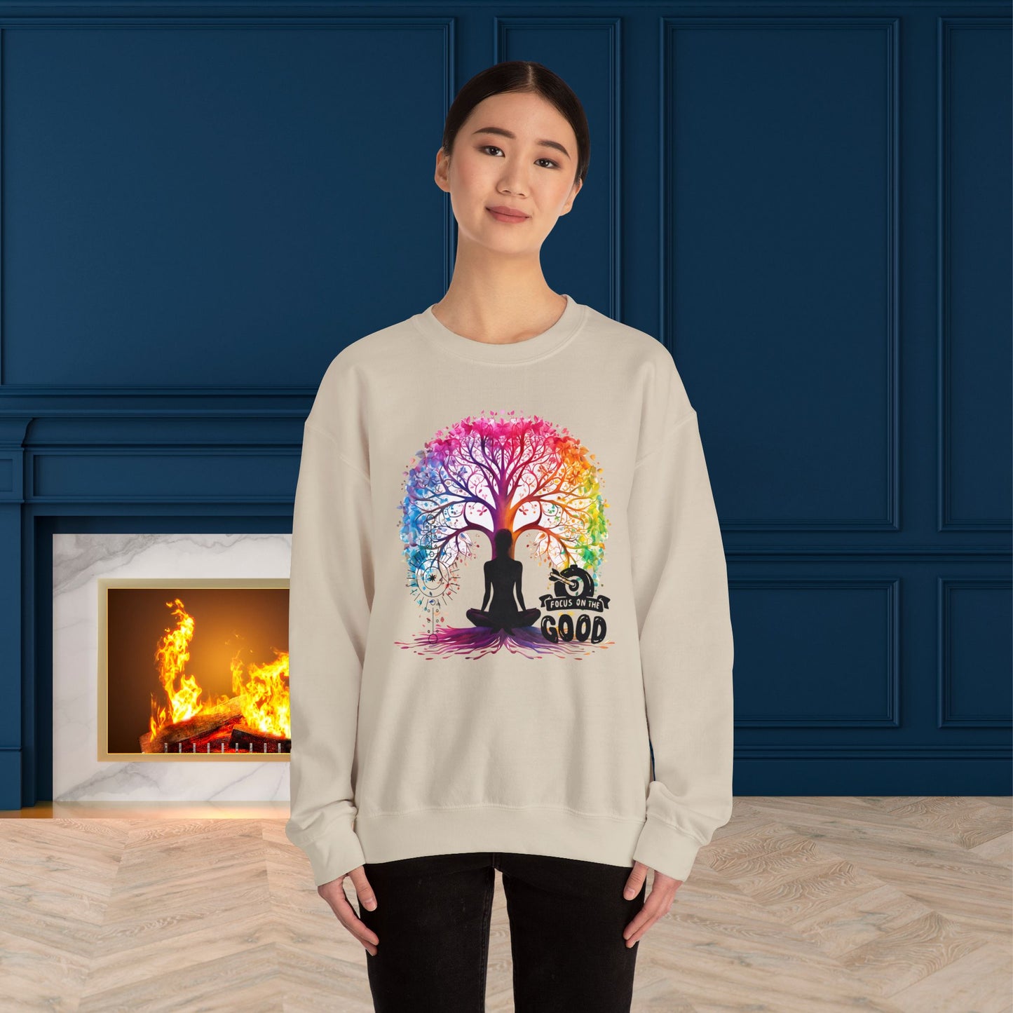 Focus On The Good Yoga unisex heavy blend crewneck sweatshirt,Yoga workout Sweatshirt,Yoga lovers Sweatshirt, Yoga Instructor Gift, Gym Sweatshirt, Gift For Yoga lovers, Gift For Yogi.