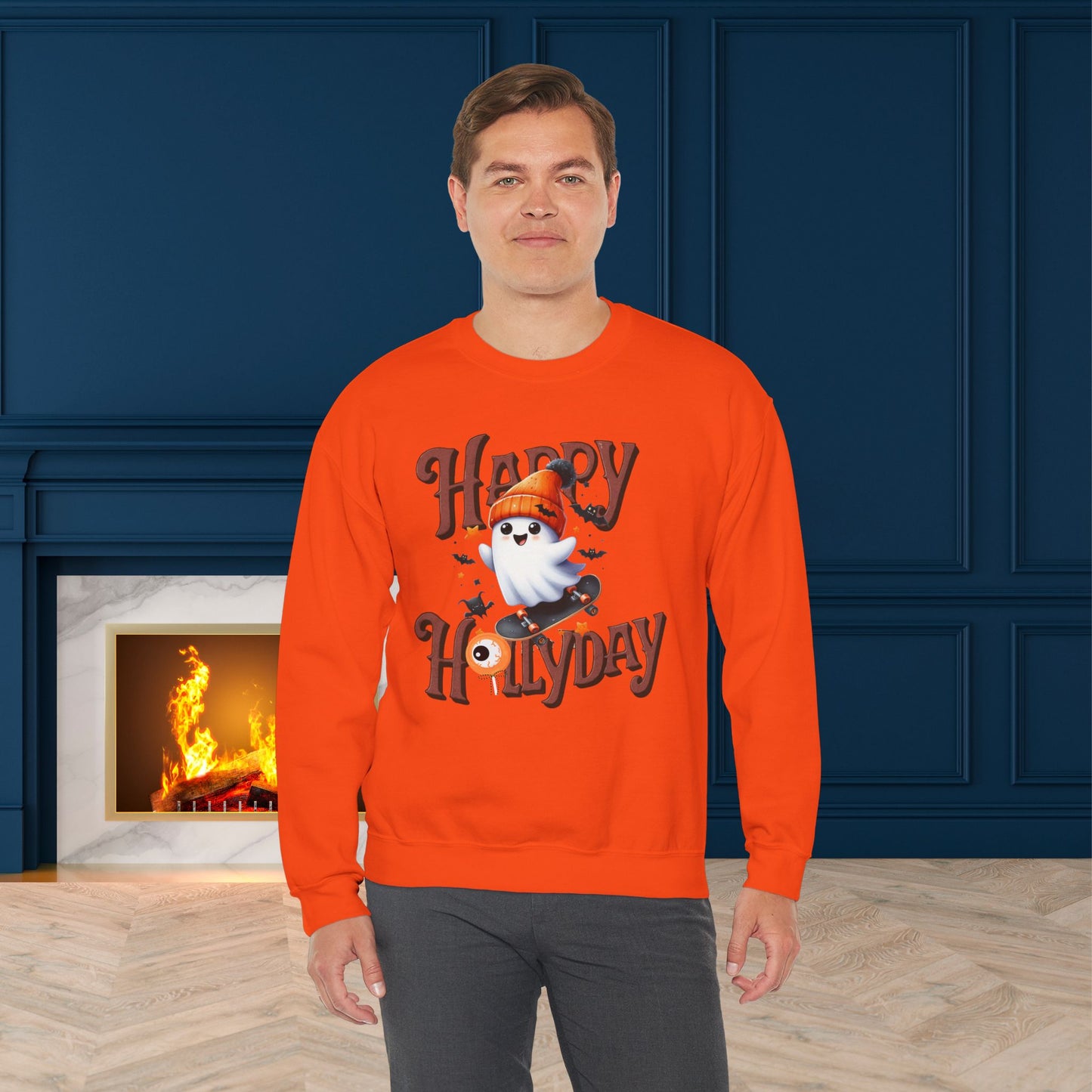 Happy Halloween Sweatshirt, Happy Halloween Sweatshirt - Unisex Heavy Blend Crewneck, Halloween Sweatshirt, Cute Spooky Ghost sweatshirt.