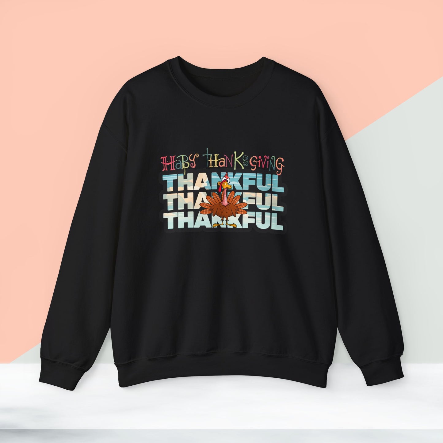 Thankful Sweatshirt, HappyThanksgiving Sweatshirt - Unisex Heavy Blend, Happy Thanksgiving2024 Sweatshirt, Thanksgiving Gift, Festive Sweatshirt.