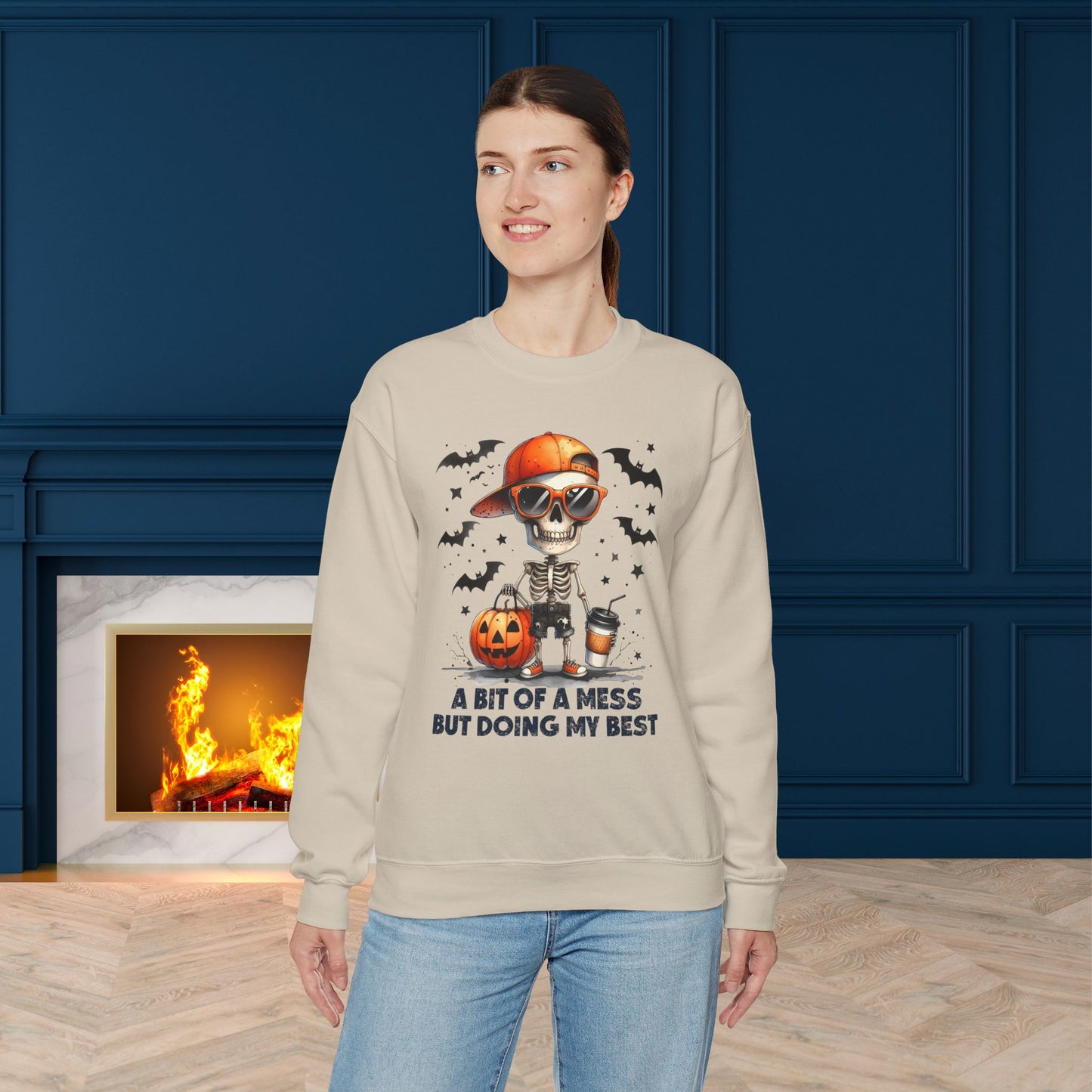 Halloween Sweatshirt, Happy Halloween Sweatshirt - Unisex Heavy Blend Crewneck, Halloween Sweatshirt, Cute Spooky Ghost sweatshirt.