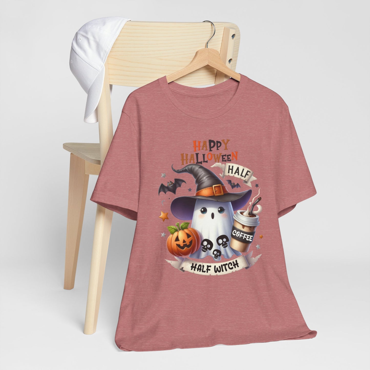 Half Coffee Half Witch T-shirt, Happy Halloween T-shirt, Trick Or Treat T-shirt, Halloween T-shirt, Cool Halloween T-shirt, Spooky T-shirt,