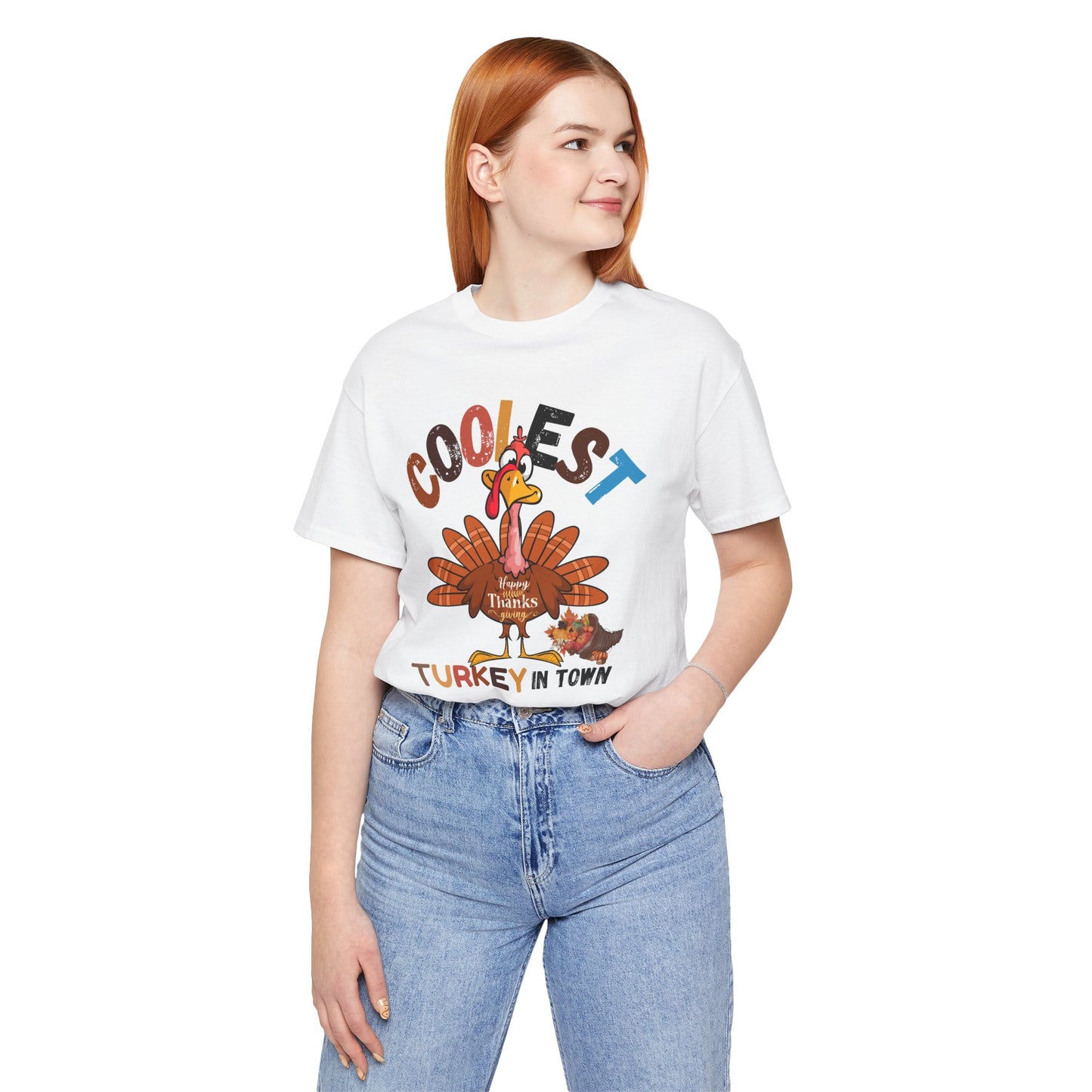 Coolest Turkey InTown T-shirt, Happy Thanksgiving T-shirt, Happy thanksgiving 2024 T-shirt, Thanksgiving Gift,Turkey Shirt, Family Thanksgiving, Holiday Outfit.
