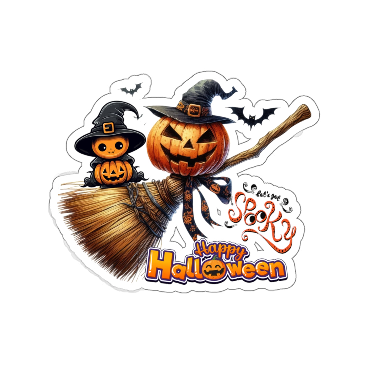 Let's Get Spooky Halloween Kiss-Cut Stickers, Spooky Vibes Happy Halloween Kiss-Cut Stickers, Happy Halloween Kiss-Cut Stickers, Spooky Season Kiss-Cut Stickers, Trick Or Treat Halloween Kiss-Cut Stickers.