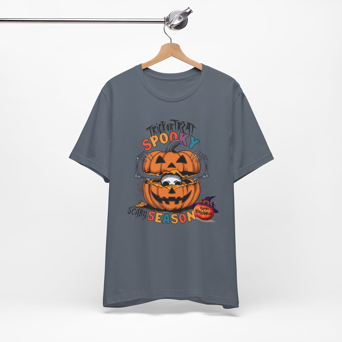 Spooky Scary Season T-shirt, Happy Halloween Skeleton T-shirt, Happy Halloween T-shirt, Trick Or Treat T-shirt, Halloween T-shirt, Cool Halloween T-shirt, Spooky T-shirt,