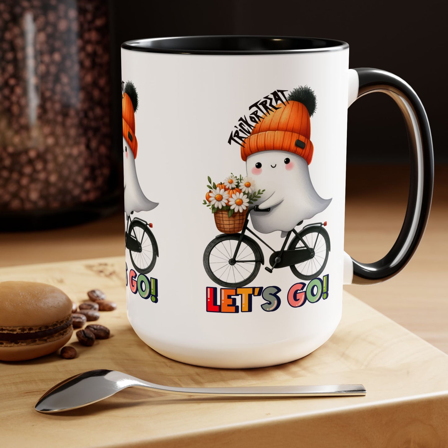 Happy Halloween Coffee Mug, Let's Go Halloween Coffee Mug, Trick or Treat Halloween Coffee Mug, Cute Ghost Coffee Mug, Spooky Season Halloween Coffee Mug.