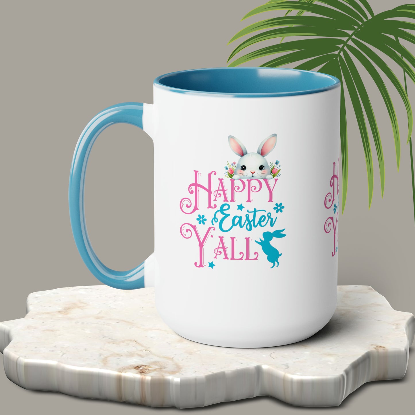 Happy Easter Two-Tone Coffee Mugs, 15oz