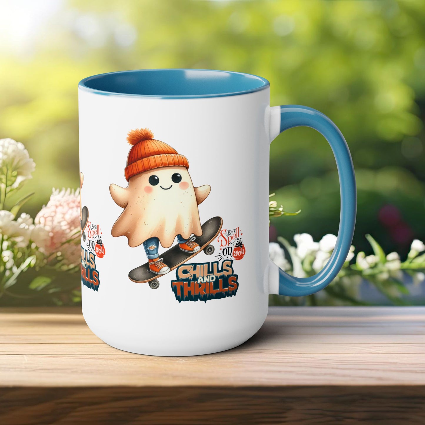 Chills & Thrills Halloween Coffee Mug, Let's Go Halloween Coffee Mug, Trick or Treat Halloween Coffee Mug, Cute Skeleton Coffee Mug, Spooky Season Halloween Coffee Mug.