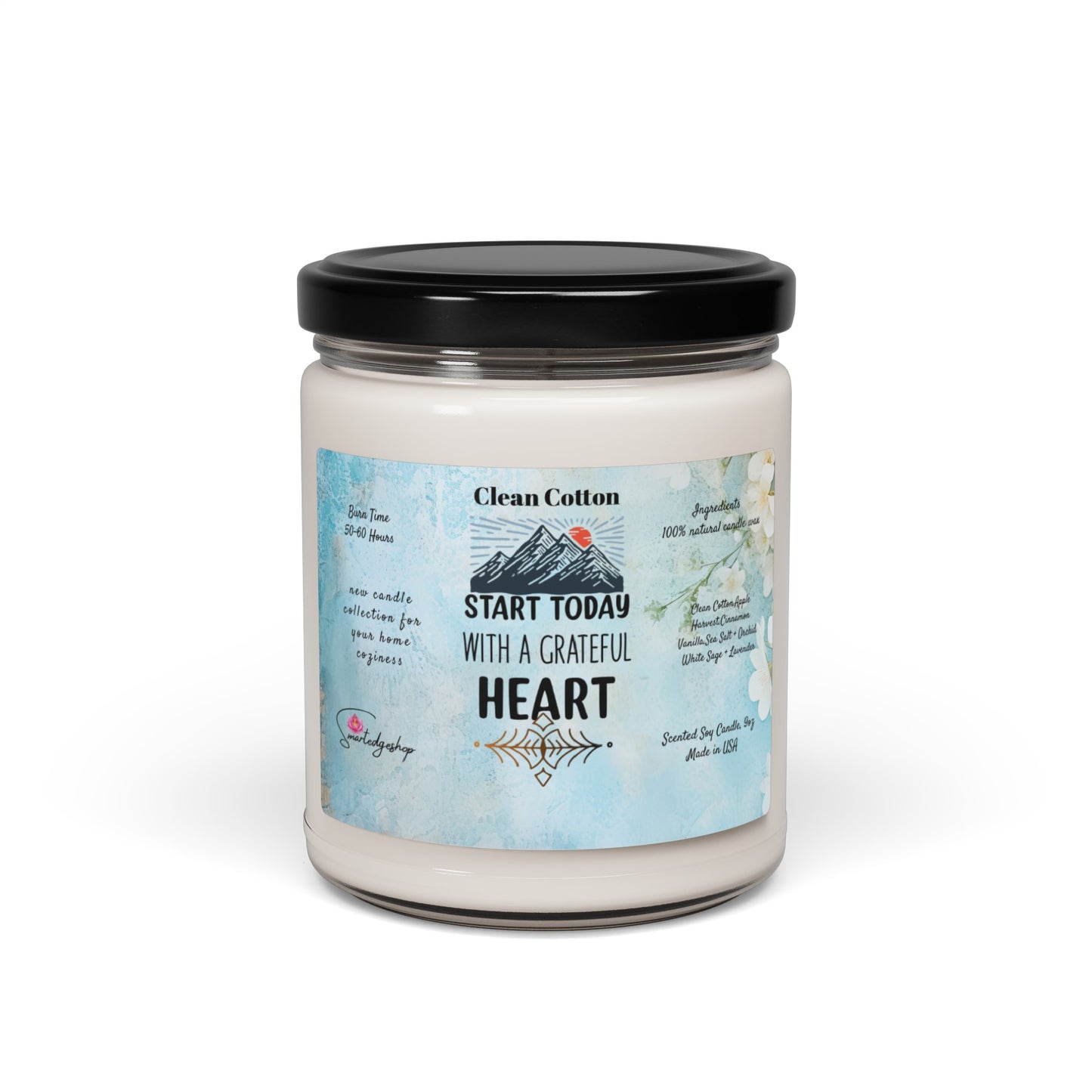 Start Today With A Grateful Heart Yoga Scented Soy Candle, 9oz,Yoga , CuteCandle, Mindful Gift, Yoga lovers candle, Yoga Instructor Gift, Gift For Yoga lovers, Gift For Yogi.