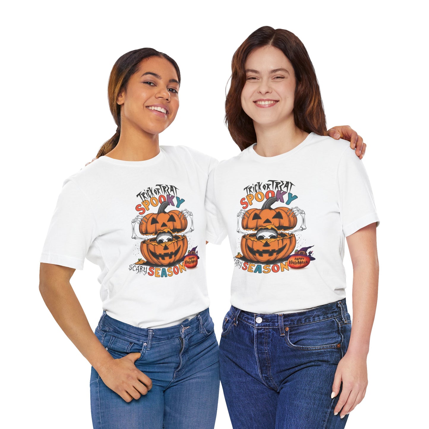 Spooky Scary Season T-shirt, Happy Halloween Skeleton T-shirt, Happy Halloween T-shirt, Trick Or Treat T-shirt, Halloween T-shirt, Cool Halloween T-shirt, Spooky T-shirt,