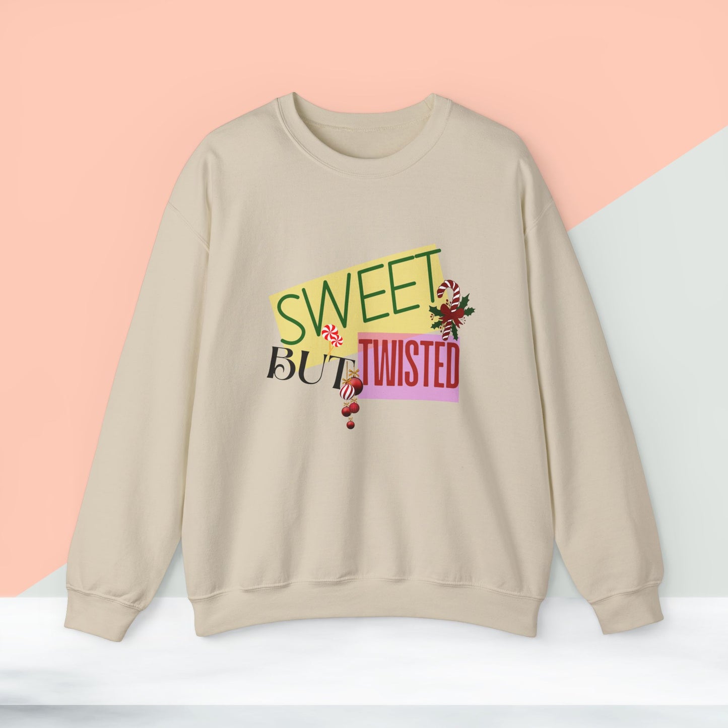 Sweet But Twisted Sweatshirt - Unisex Heavy Blend, Merry Christmas, Festive, Christmas Gift, Crewneck, merry Christmas Sweatshirt, Christmas Sweatshirt Christmas Gift, Festive Sweatshirt.