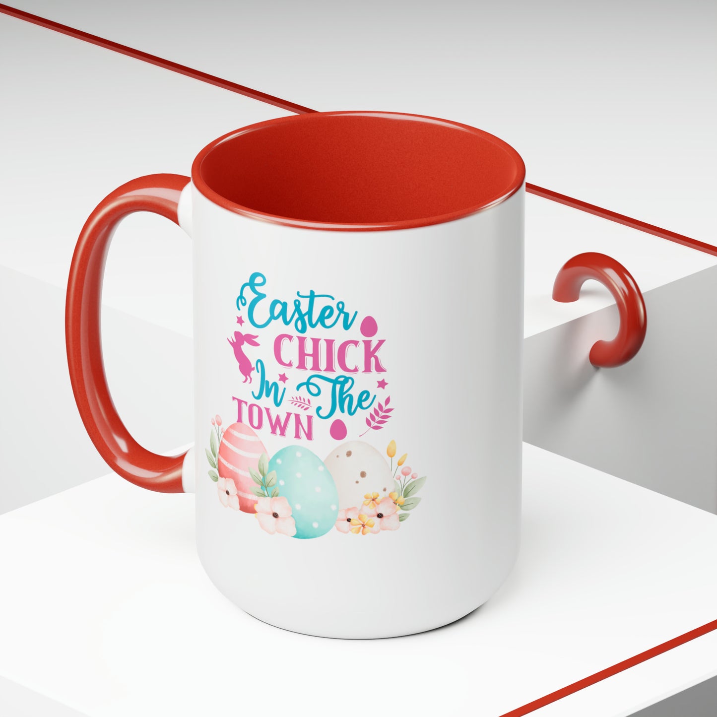 Happy Easter Two-Tone Coffee Mugs, 15oz