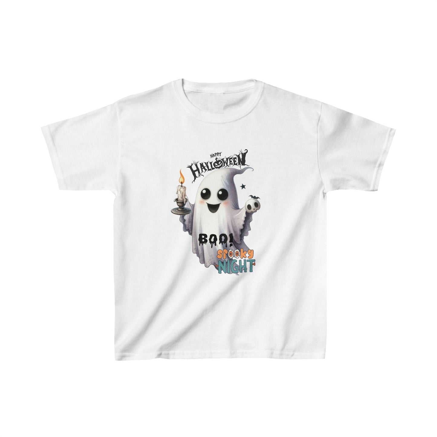 Boo spooky Night Halloween Kids Shirt, Spooky Halloween Kids Heavy Cotton™ Tee, Spooky Season Kids Shirt, Spooky Vibes Shirt, Trick Or Treat Cotton T-Shirt.