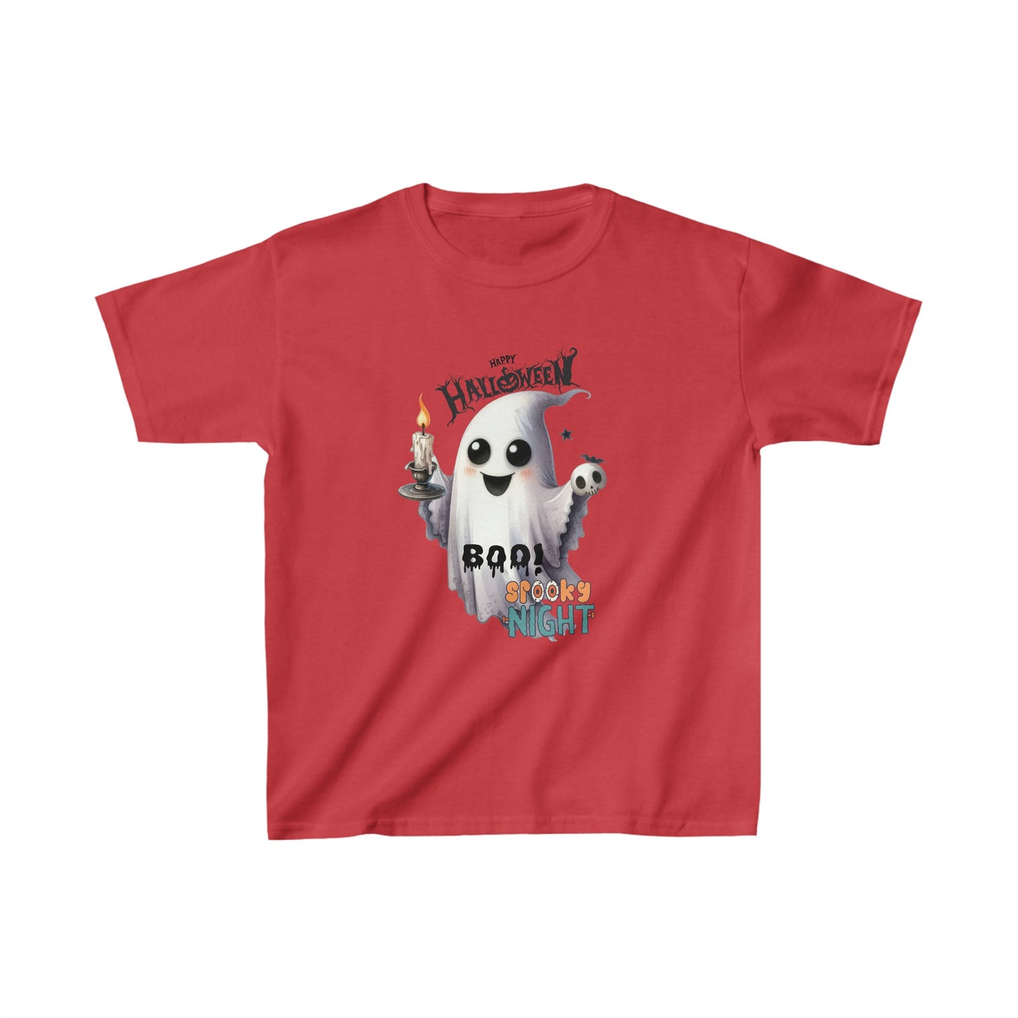 Boo spooky Night Halloween Kids Shirt, Spooky Halloween Kids Heavy Cotton™ Tee, Spooky Season Kids Shirt, Spooky Vibes Shirt, Trick Or Treat Cotton T-Shirt.