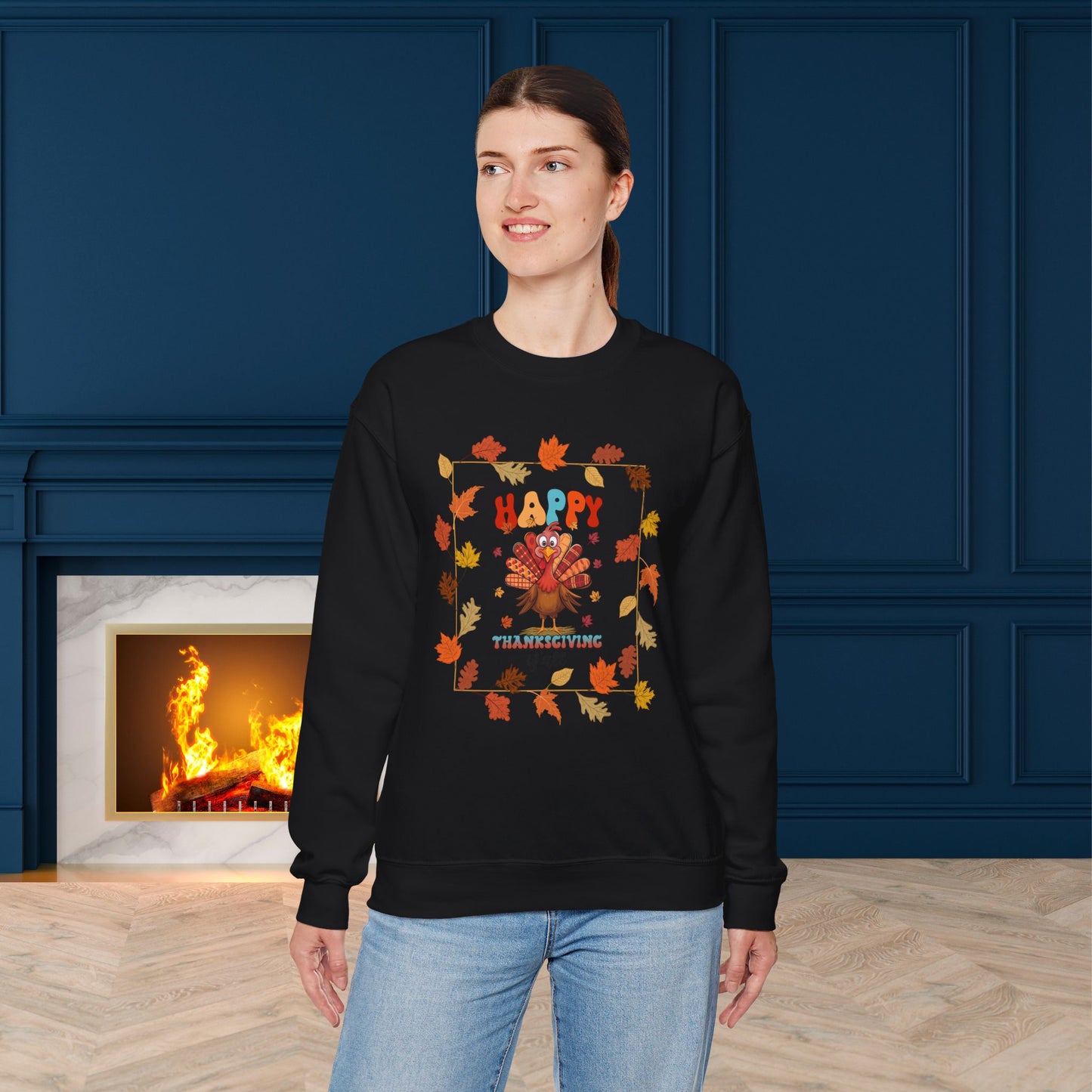 HappyThanksgiving Sweatshirt - Unisex Heavy Blend, Happy Thanksgiving2024 Sweatshirt, Thanksgiving Gift, Festive Sweatshirt.