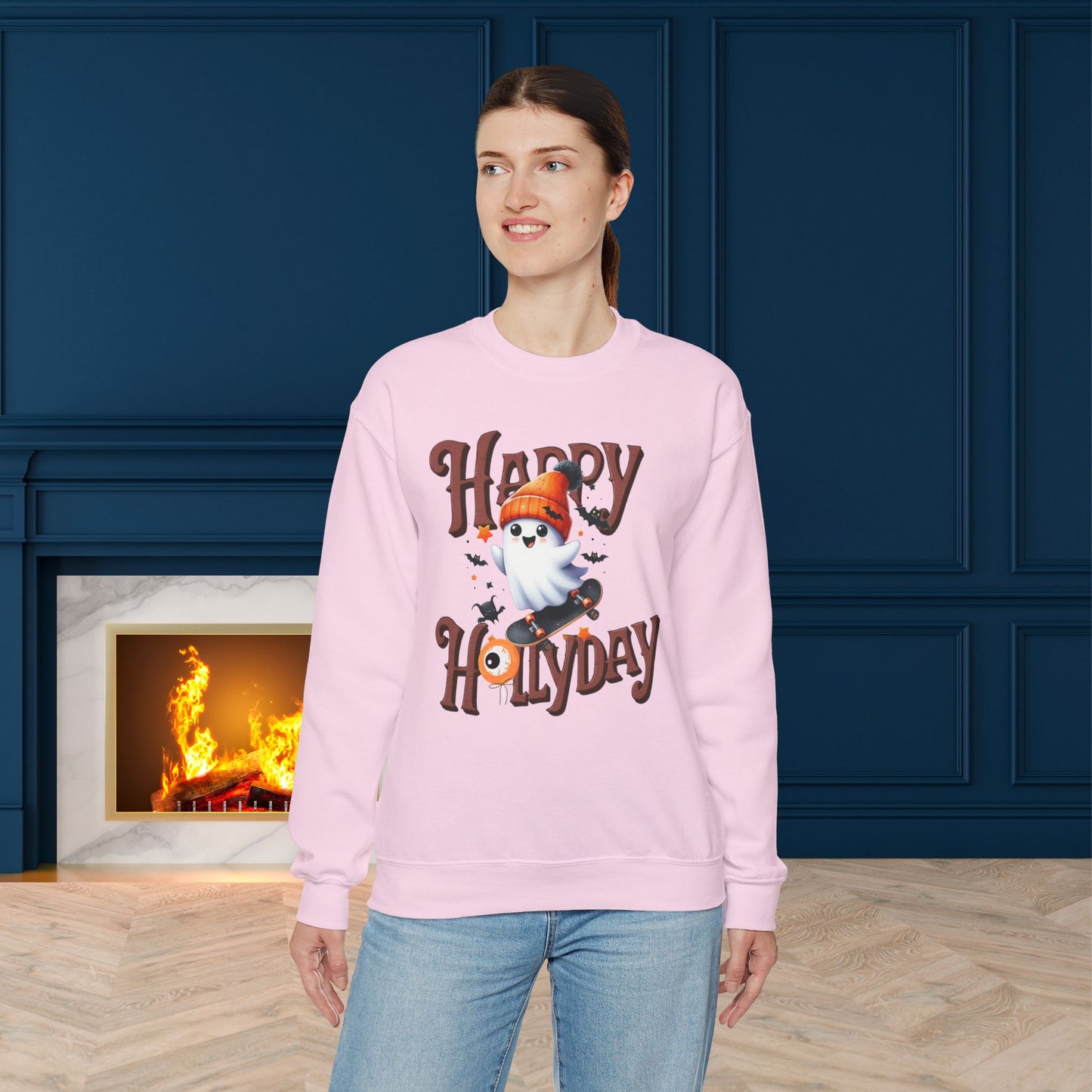 Happy Halloween Sweatshirt, Happy Halloween Sweatshirt - Unisex Heavy Blend Crewneck, Halloween Sweatshirt, Cute Spooky Ghost sweatshirt.