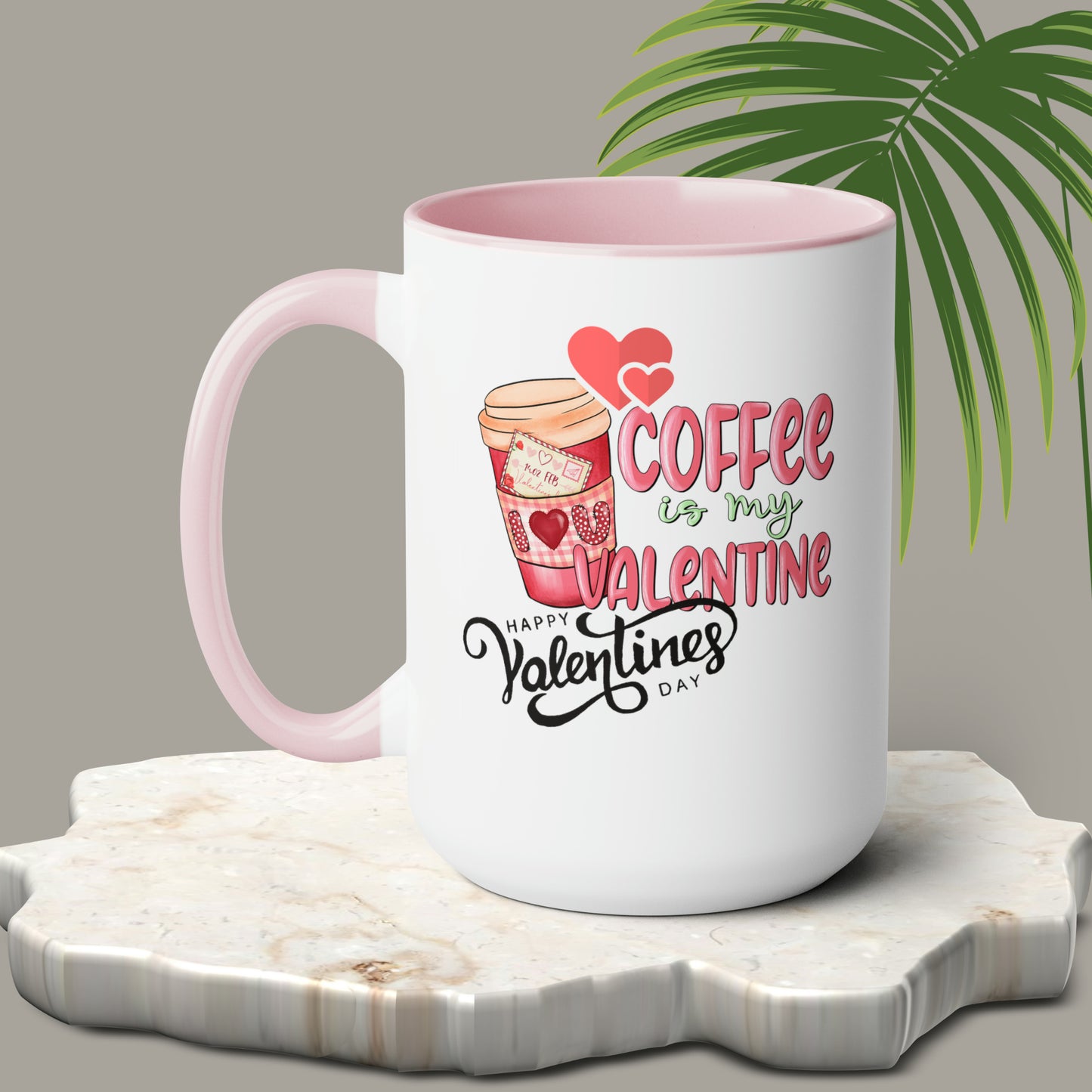 Happy valentines day Two-Tone Coffee Mugs, 15oz