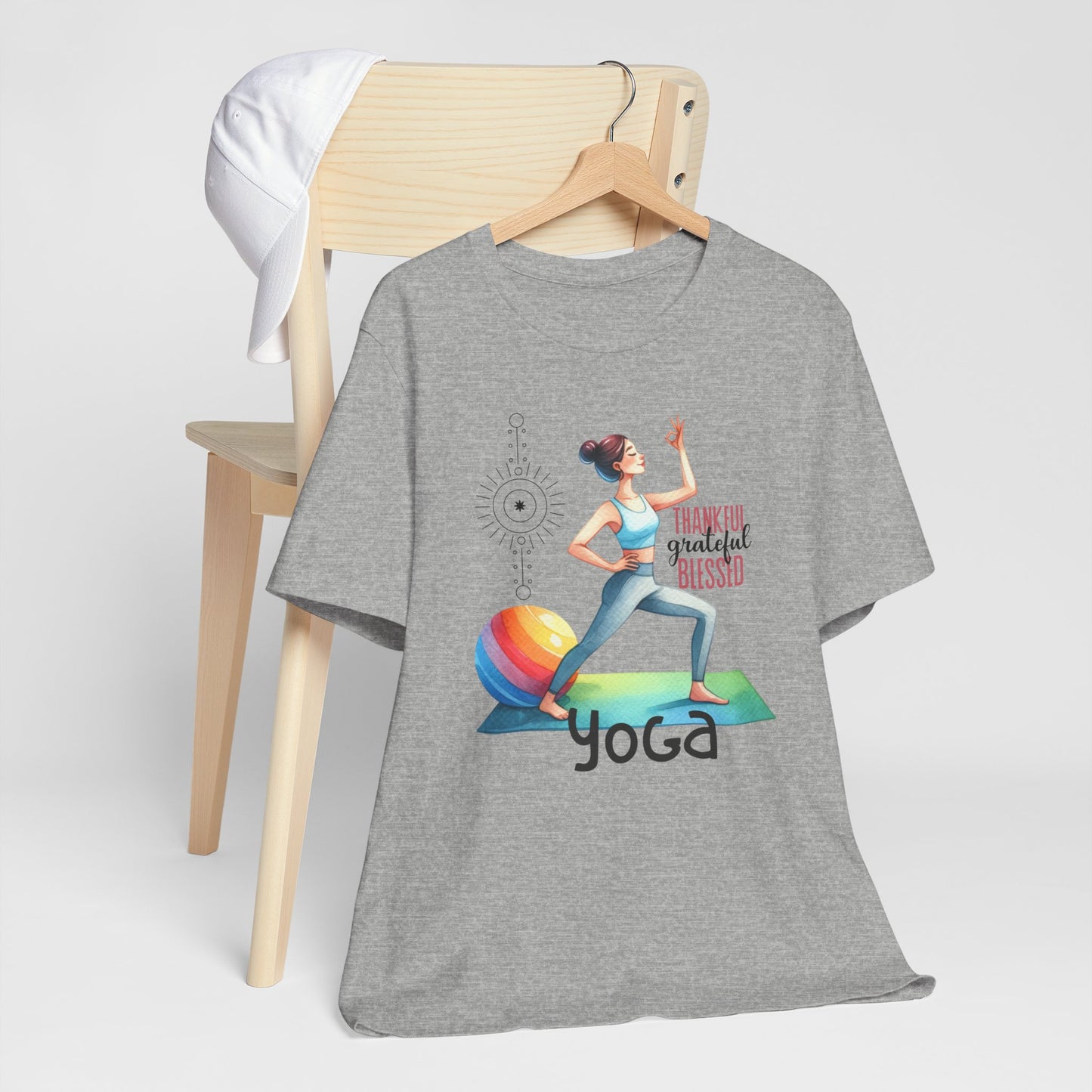 Thankful Grateful Blessed Yoga Design T-Shirt, Cute Yoga workout Shirt, Yoga lovers T-shirt, Yoga Instructor Gift, Gym shirt, Gift For Yoga lover, Gift For Yogi.