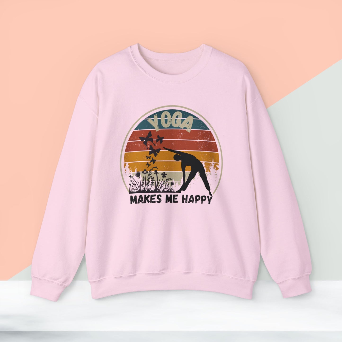 Yoga Makes Me happy Yoga unisex heavy blend crewneck sweatshirt,Yoga workout Sweatshirt,Yoga lovers Sweatshirt, Yoga Instructor Gift, Gym Sweatshirt, Gift For Yoga lovers, Gift For Yogi.
