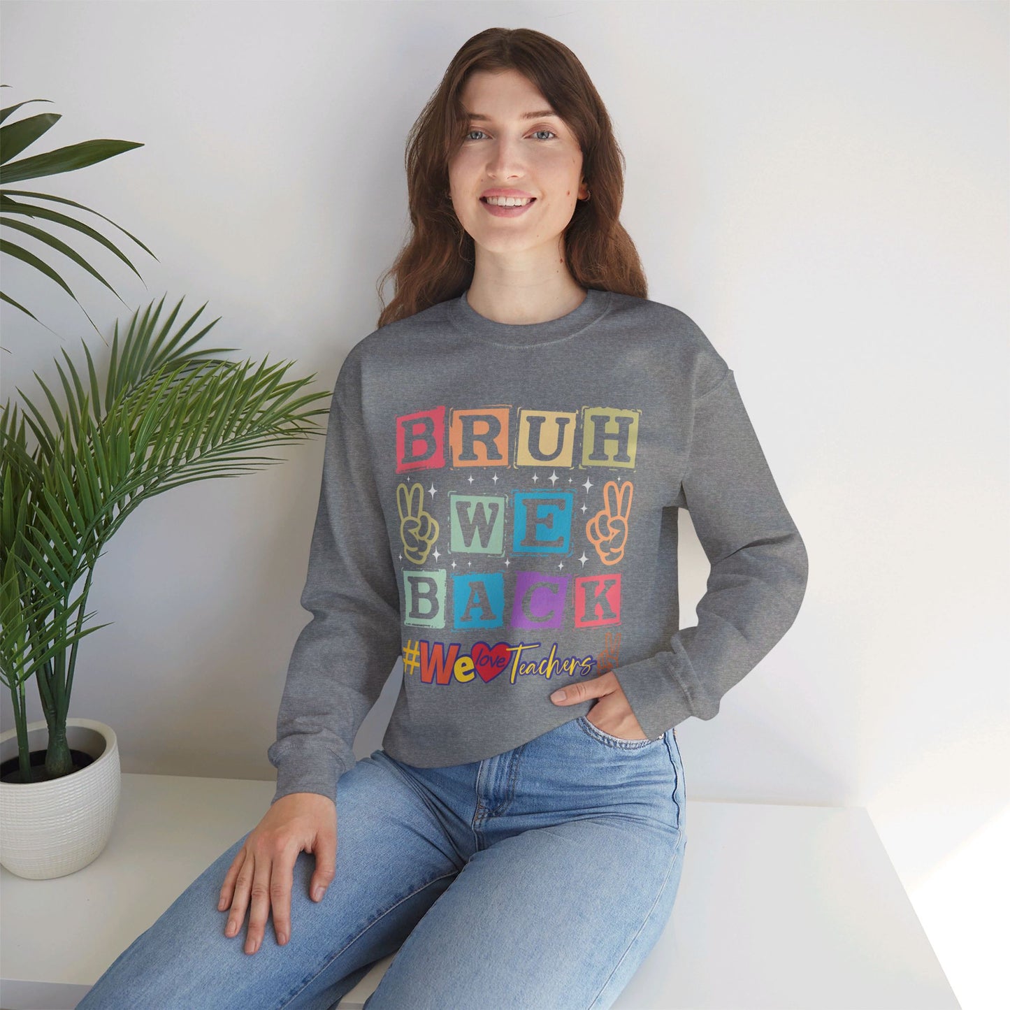 Back To school unisex heavy blend crewneck sweatshirt, We Love Teachers Sweatshirt,Teacher Back To school Sweatshirt. First Day Vibes Sweatshirt.