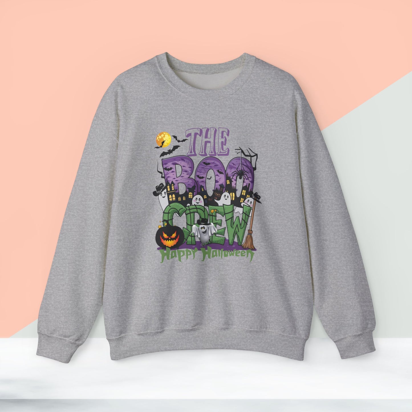 The Boo Crew Halloween Sweatshirt, Happy Halloween Sweatshirt - Unisex Heavy Blend Crewneck, Halloween Sweatshirt, Cute Spooky Ghost sweatshirt.